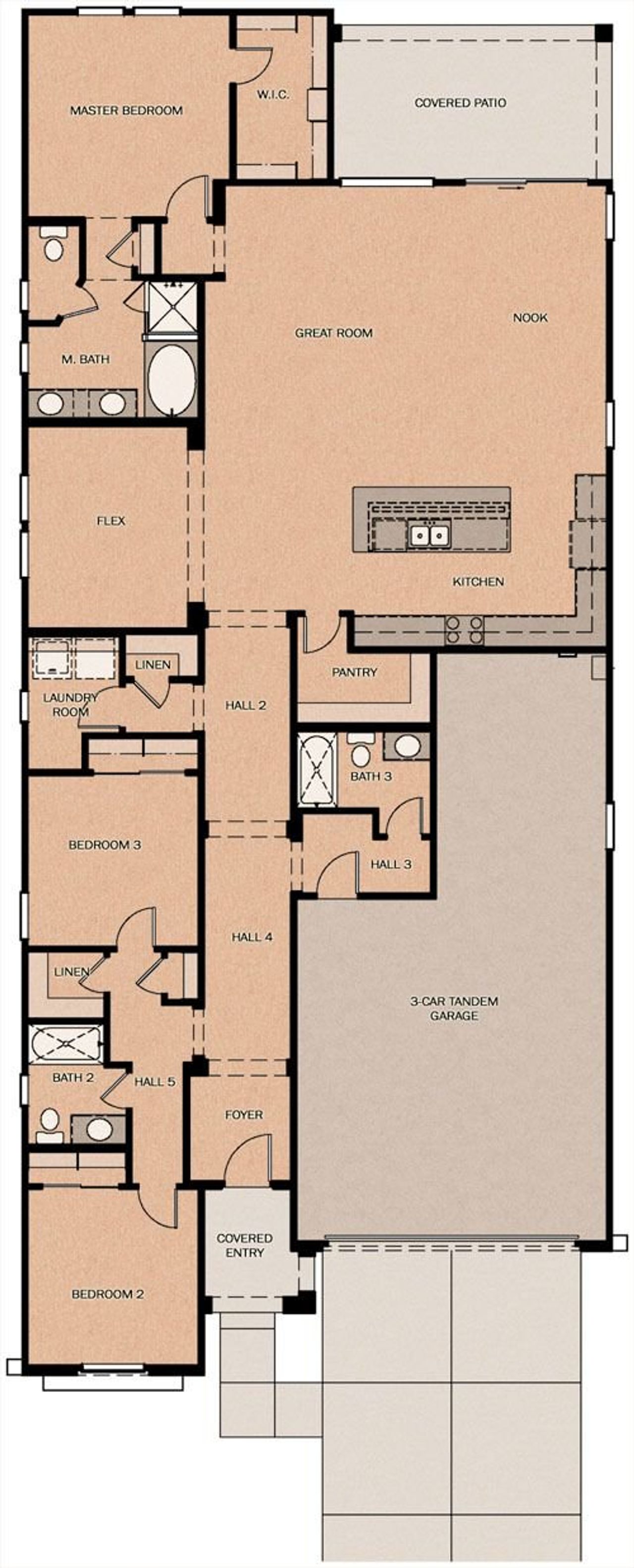 2D floor plan layout of this home in Ridgeline at Acclaim, Avondale, AZ (Image 2). 2D floor plan layout of this home in Ridgeline at Acclaim, Avondale, AZ (Image 2).