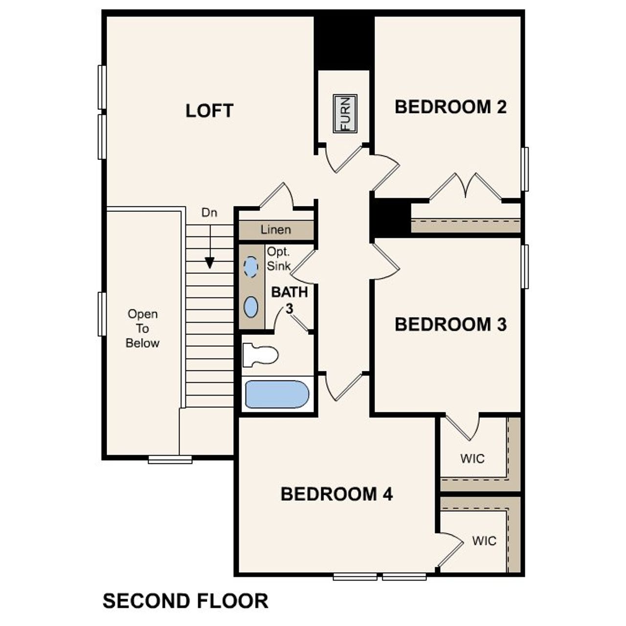 2D floor plan layout for the Bristol by Century Communities in Eastwood at Sonterra, Jarrell, TX (Image 2). 2D floor plan layout for the Bristol by Century Communities in Eastwood at Sonterra, Jarrell, TX (Image 2).