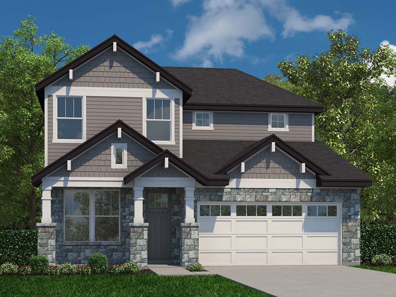 A house with a garage. A house with a garage.