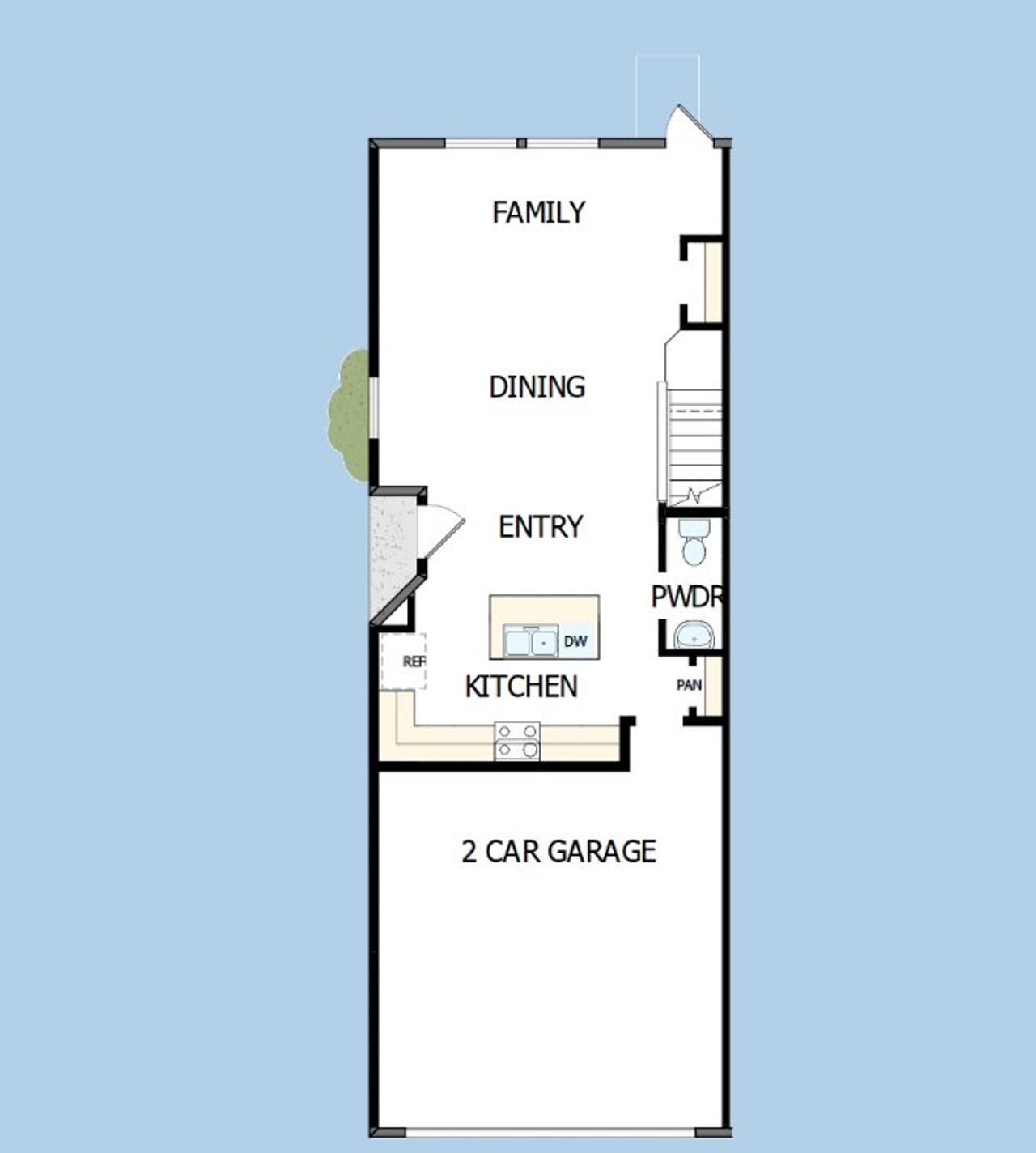 2D floor plan layout of this home in Waterset Townhomes, Apollo Beach, FL (Image 2).