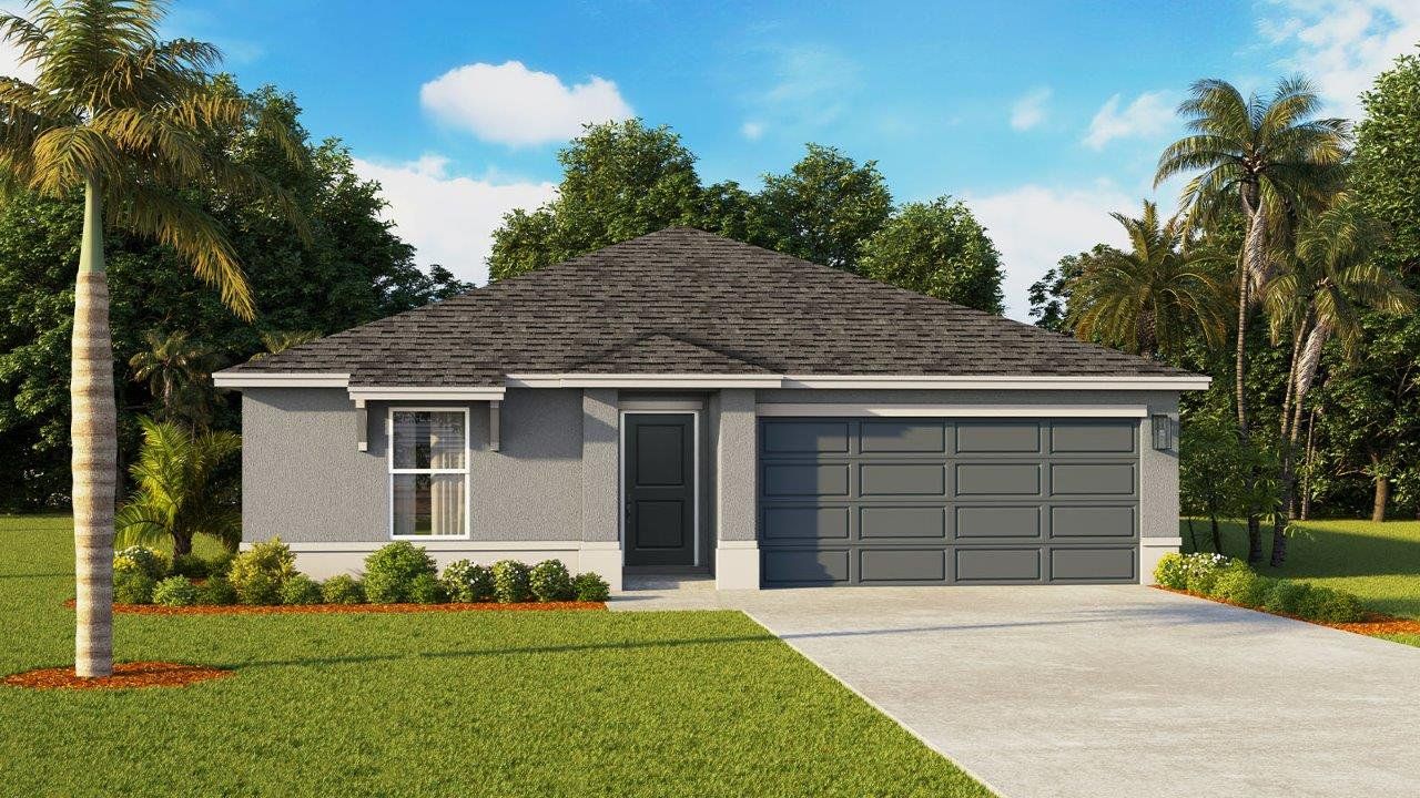 Representative exterior photo of a completed home built from the Fletcher by D.R. Horton in Annabelle Estates, Lake Wales, FL (Image 2).