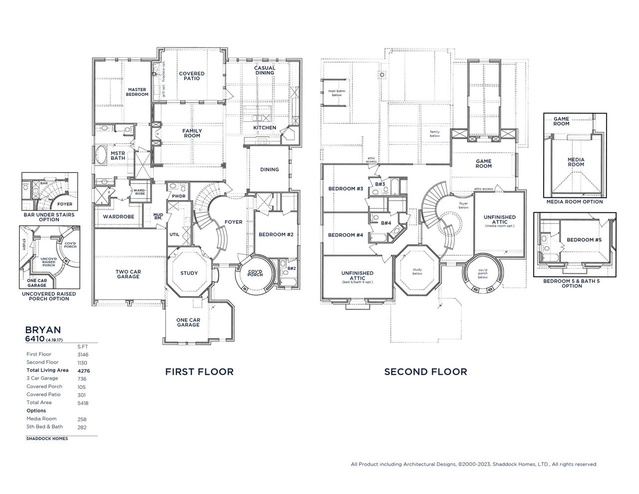 2D floor plan layout of this home in Park Place - 80' Lots, Prosper, TX (Image 2).
