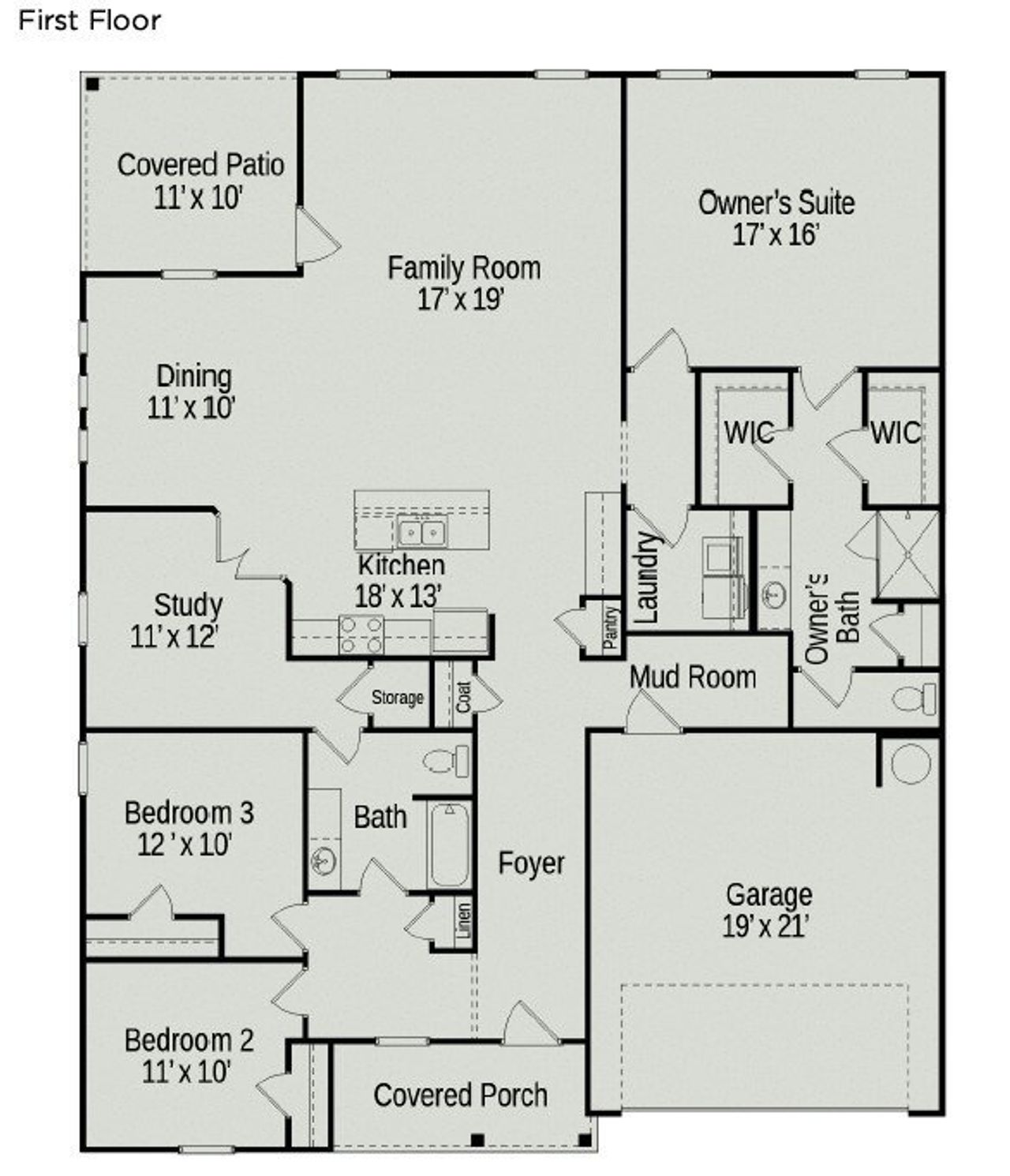2D floor plan layout of this home in Hampshire Hills, Columbia, TN (Image 2).