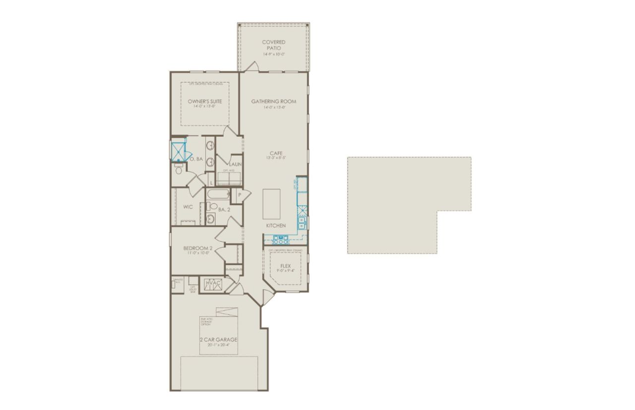 2D floor plan layout of this home in Del Webb Southern Harmony, Murfreesboro, TN (Image 2).