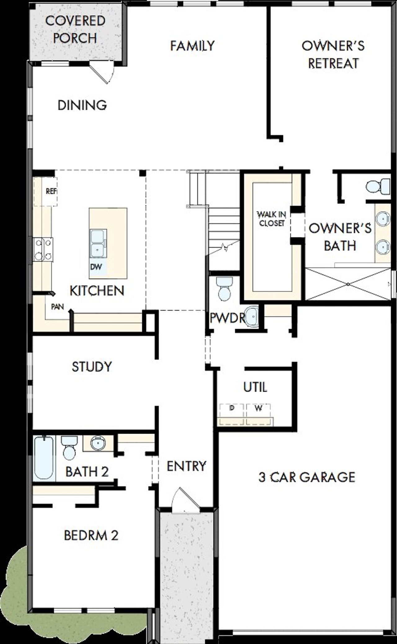 2D floor plan layout of this home in Meyer Ranch – Select Reserve Series, New Braunfels, TX (Image 2).