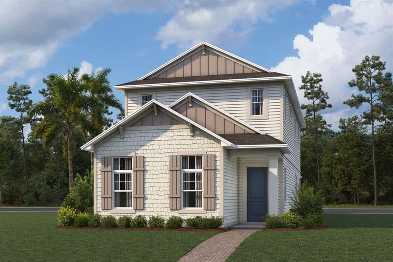 Front exterior of a new home in Weslyn Park, St. Cloud, FL, highlighting curb appeal (Image 2).