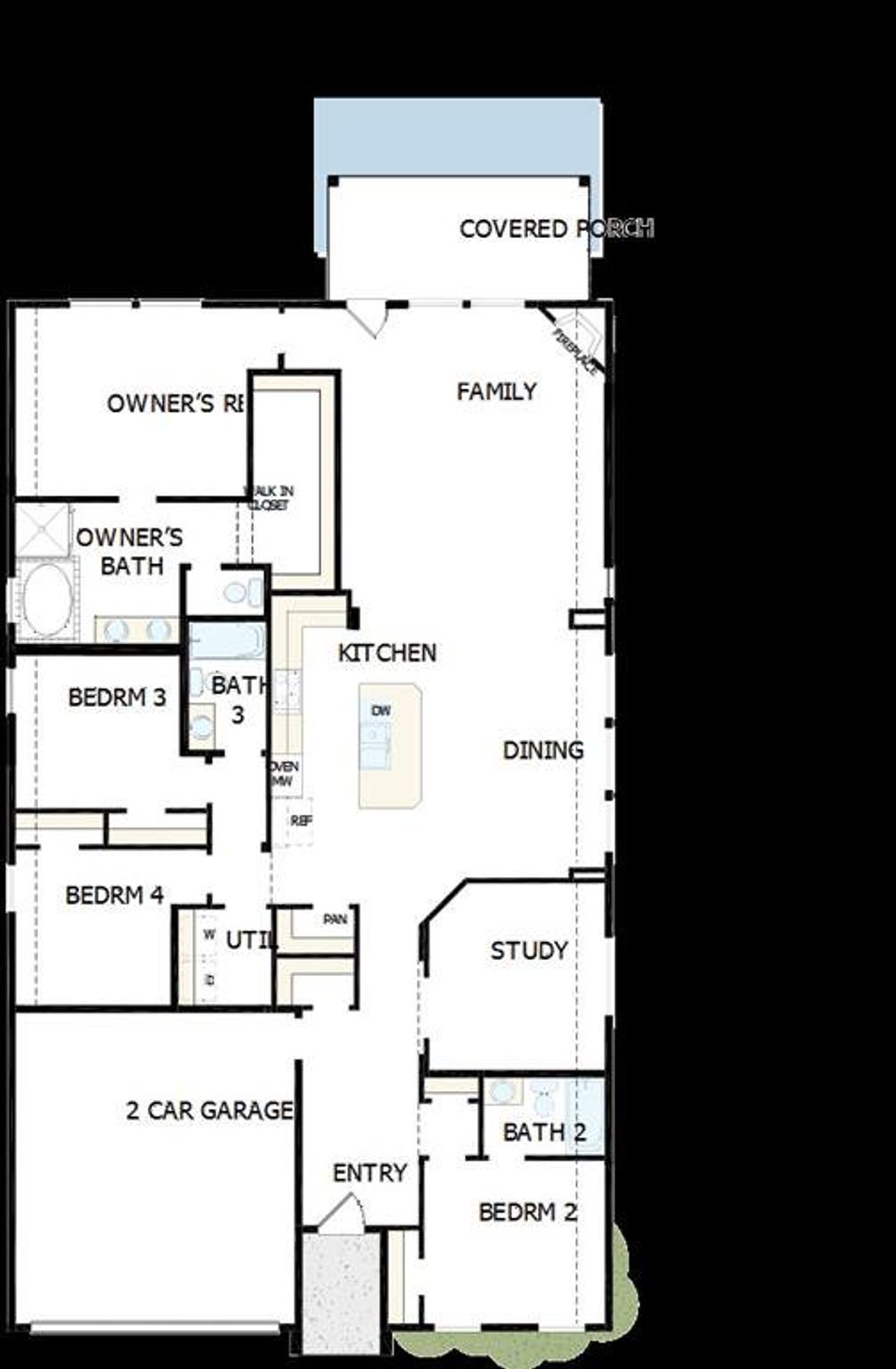 2D floor plan layout of this home in Mantua Point Classics, Van Alstyne, TX (Image 2). 2D floor plan layout of this home in Mantua Point Classics, Van Alstyne, TX (Image 2).