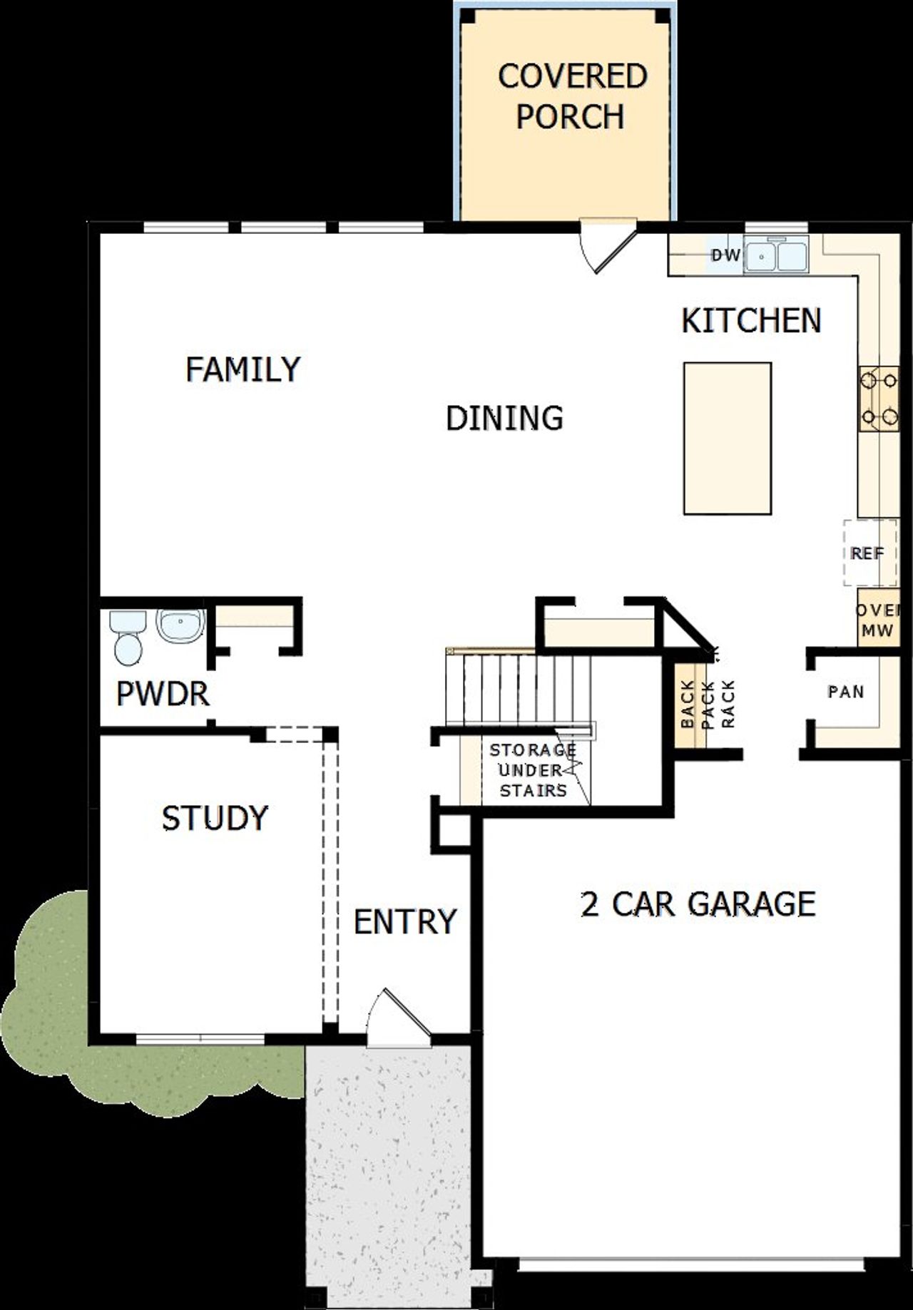 2D floor plan layout of this home in Serenity - The Village Collection, Fuquay Varina, NC (Image 2).