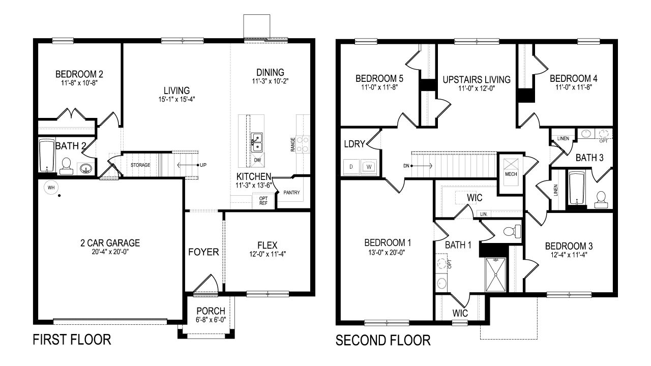 2D floor plan layout of this home in Palm Bay, Palm Bay, FL (Image 2).