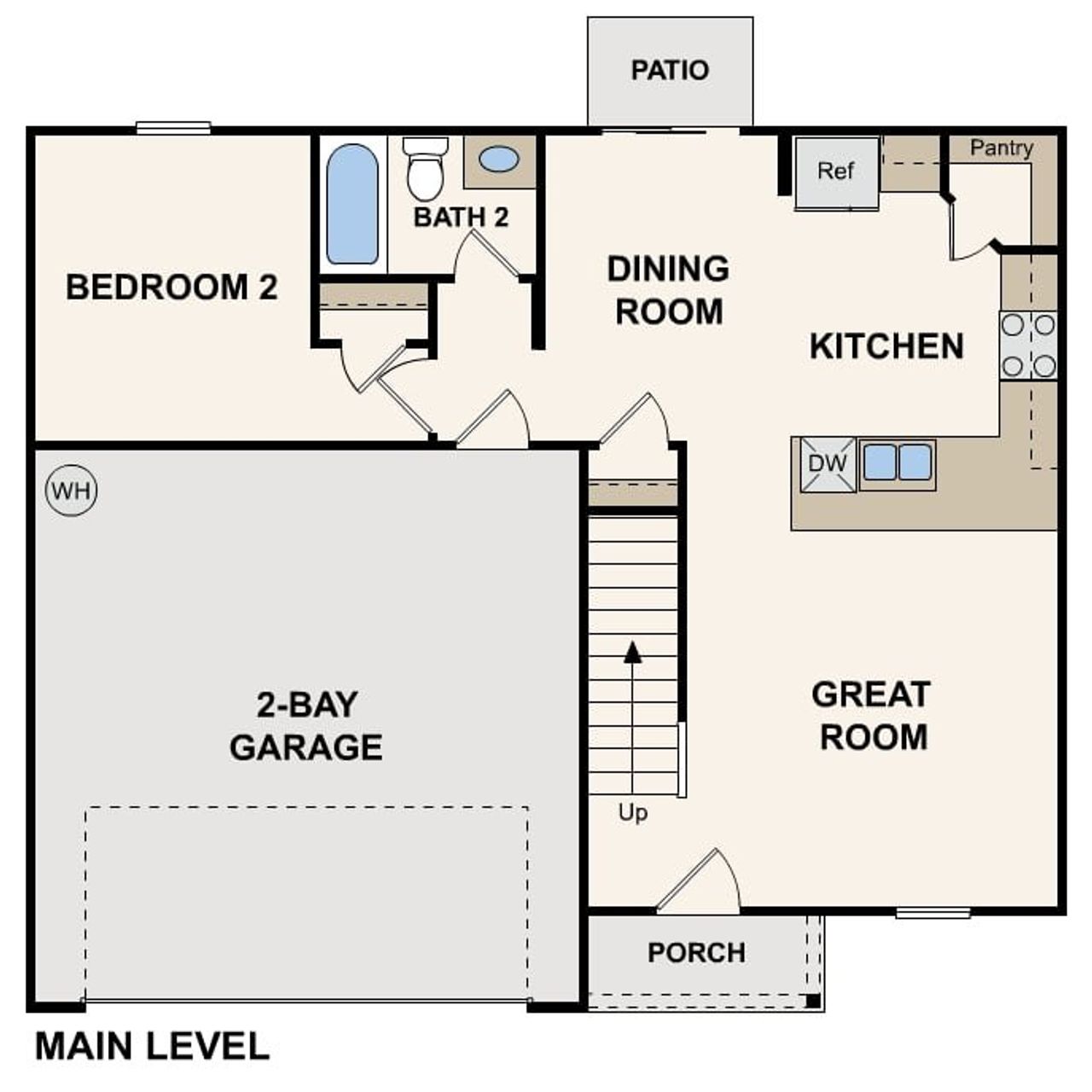 2D floor plan layout of this home in Creekside, Anderson, SC (Image 2).