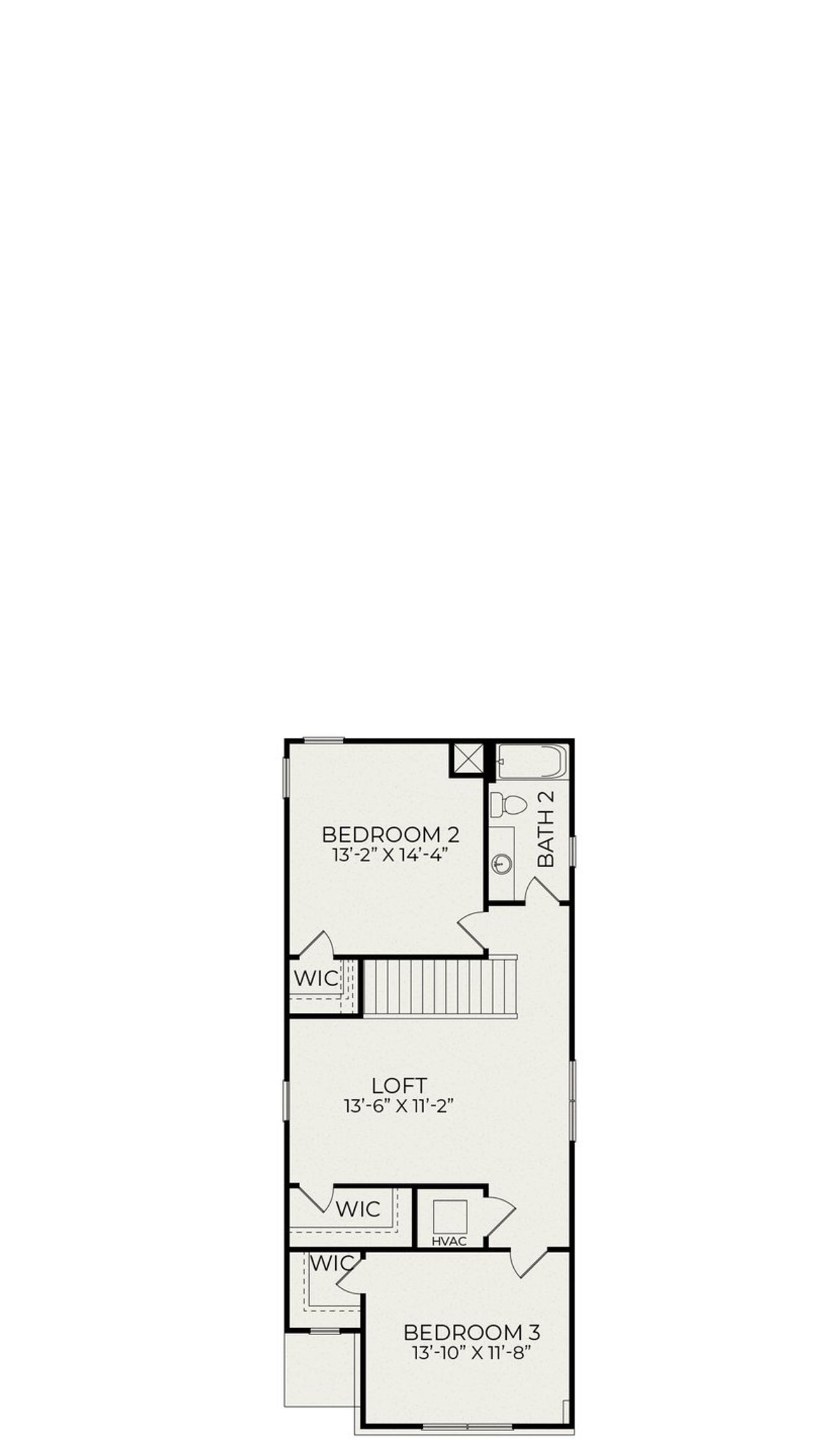2D floor plan layout for the Alder A by Homes by Dickerson in Chatham Park, Pittsboro, NC (Image 2).