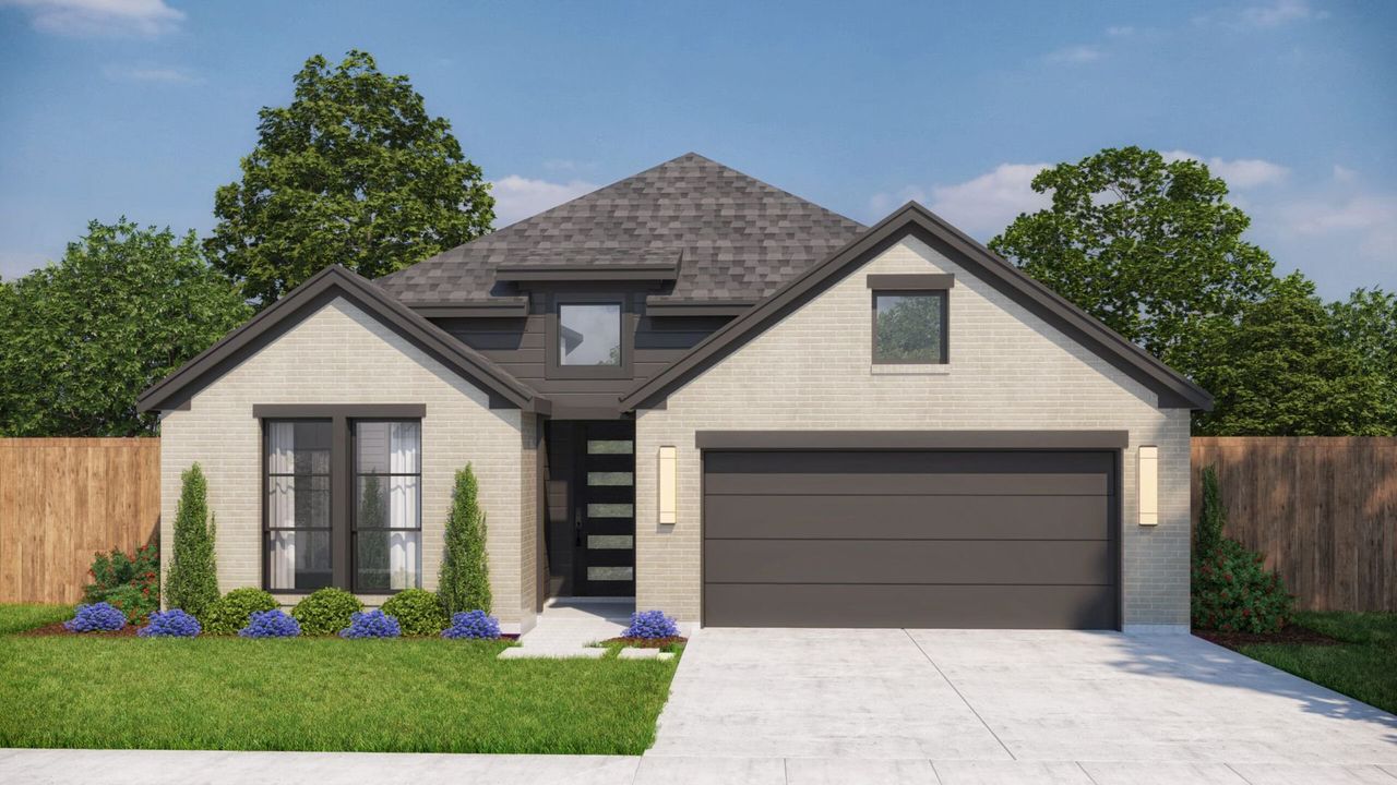 Representative exterior photo of a completed home built from the Hudson by Graham Hart Home Builder in Talon Hills, Fort Worth, TX (Image 2). Representative exterior photo of a completed home built from the Hudson by Graham Hart Home Builder in Talon Hills, Fort Worth, TX (Image 2).