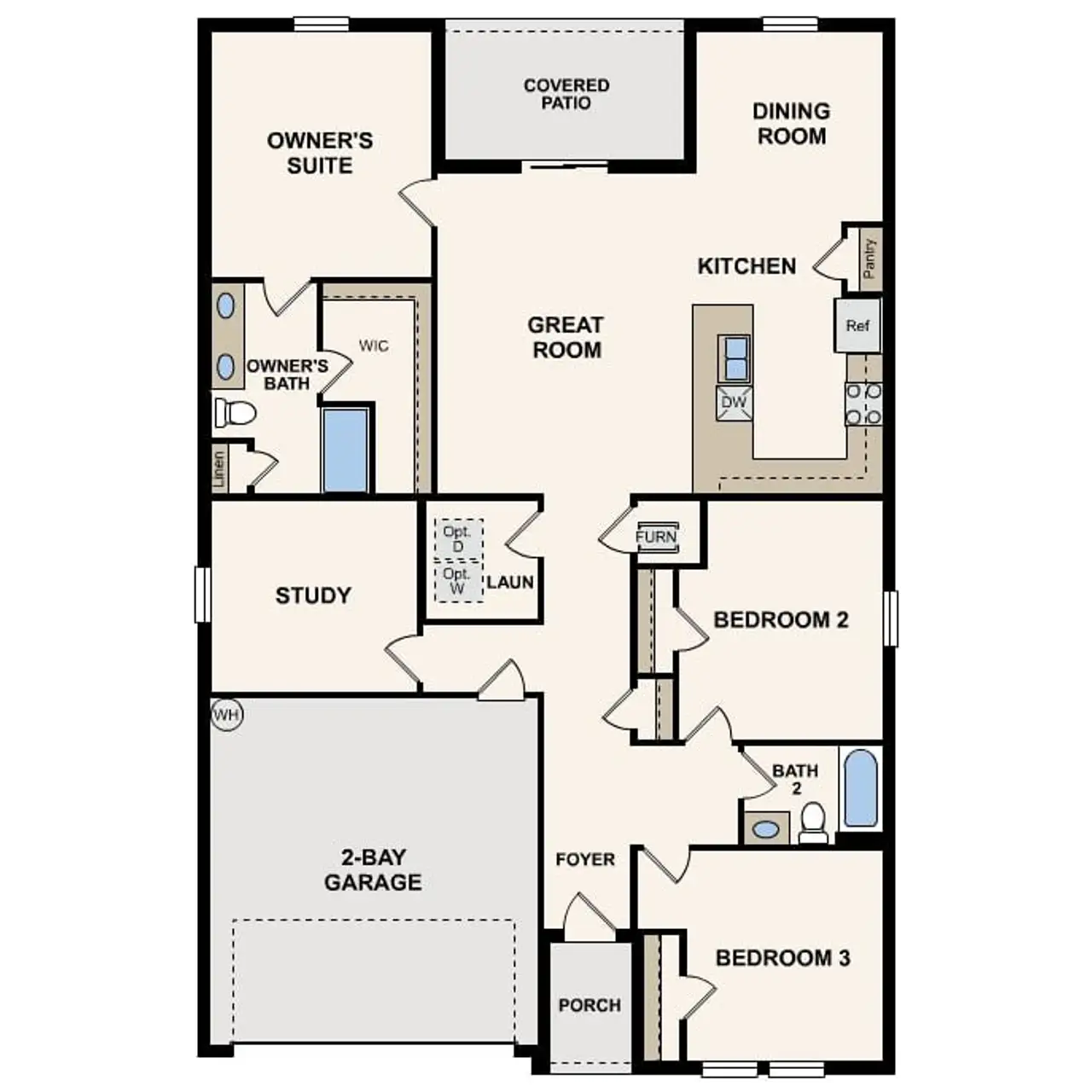 2D floor plan layout for the Ocoee by Century Complete in Port Charlotte Classic, Port Charlotte, FL (Image 2). 2D floor plan layout for the Ocoee by Century Complete in Port Charlotte Classic, Port Charlotte, FL (Image 2).