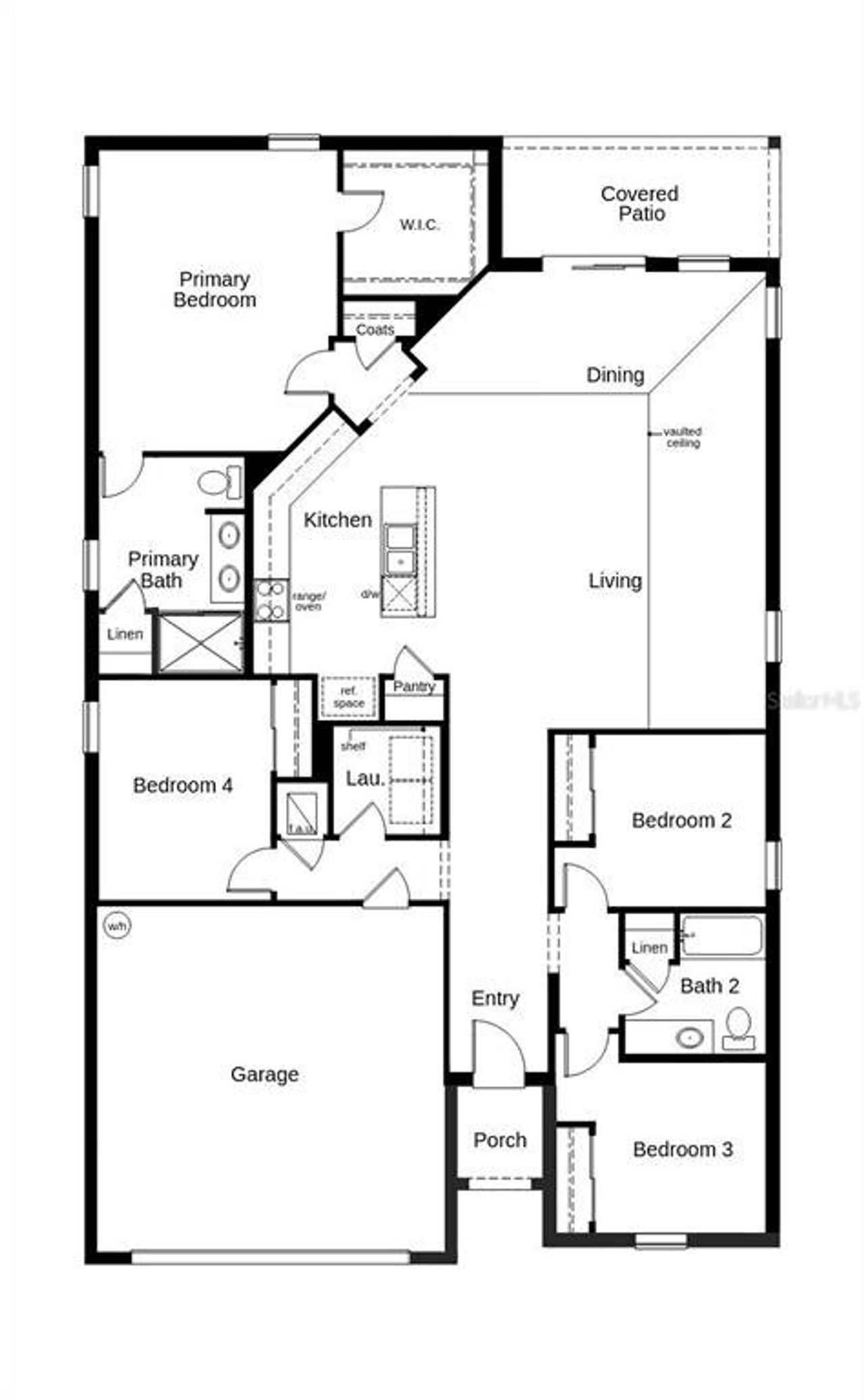 2D floor plan layout of this home in The Sanctuary II, Clermont, FL (Image 2).
