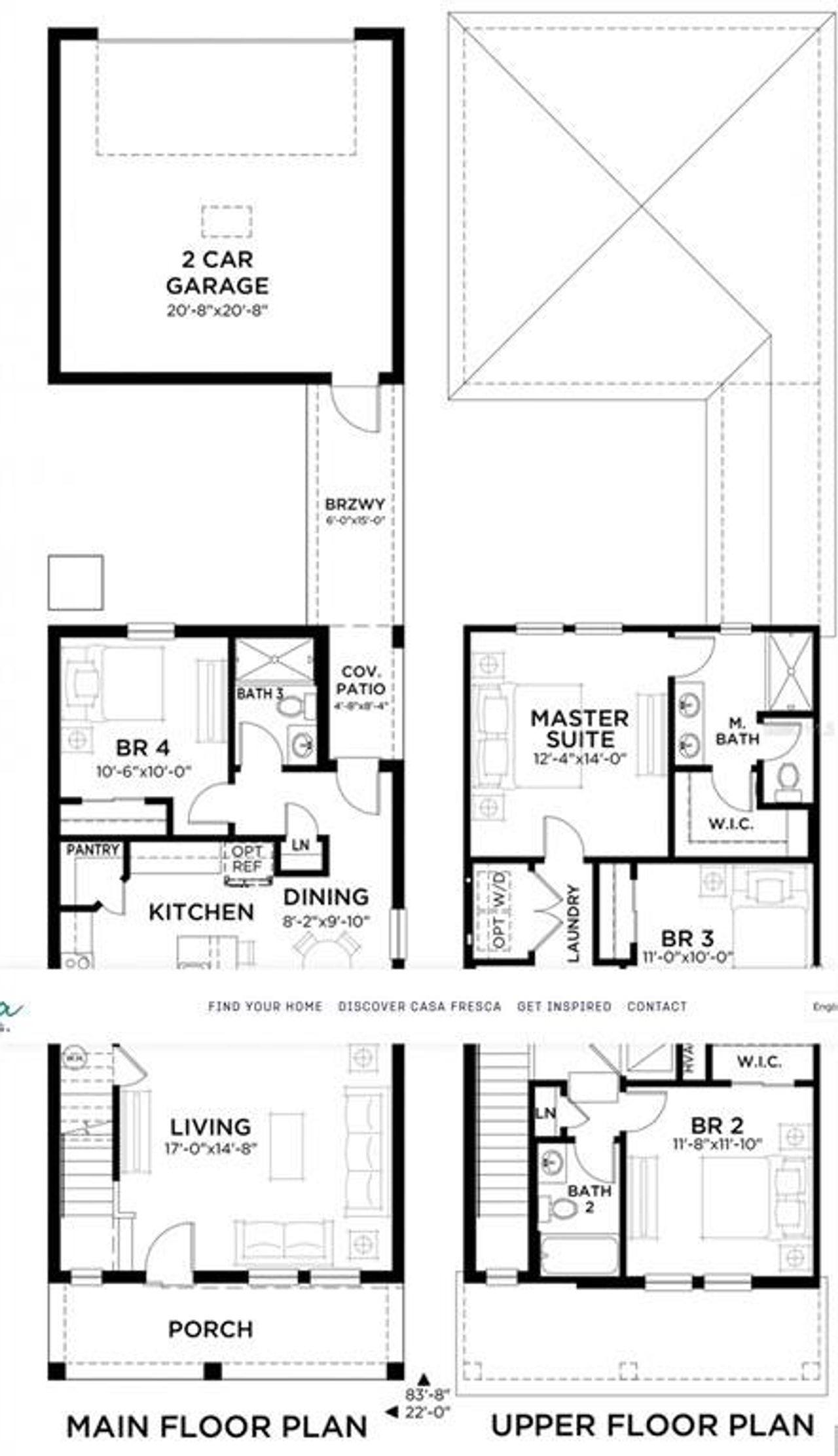 2D floor plan layout of this home in Pasadena Ridge, Zephyrhills, FL (Image 2).