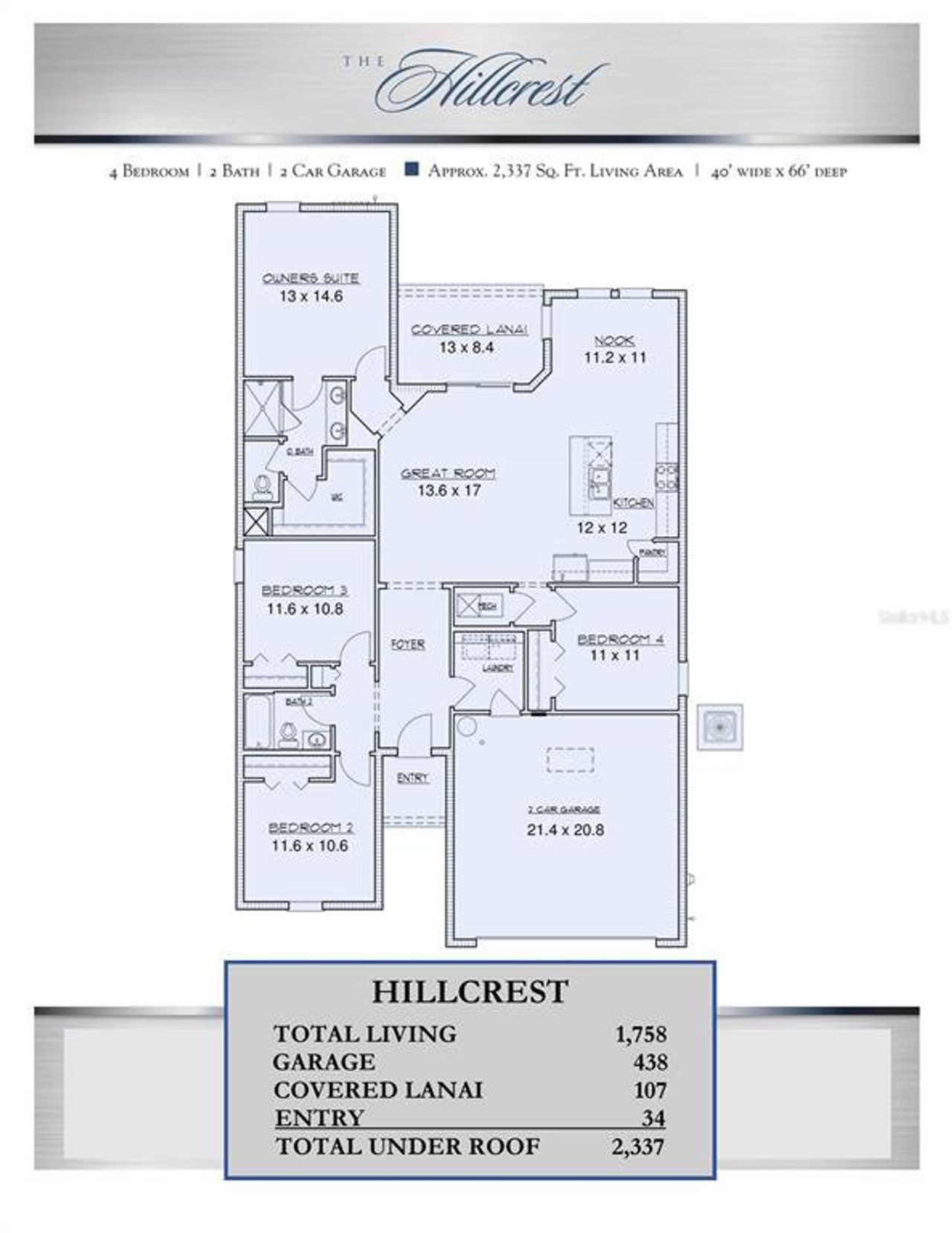 2D floor plan layout of this home in Brystol North at Wylder, Port St. Lucie, FL (Image 2).