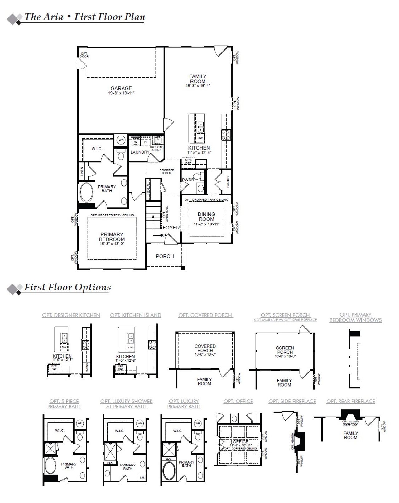 2D floor plan layout of this home in Clubside Reserve at Summerlake, Lexington, SC (Image 2).