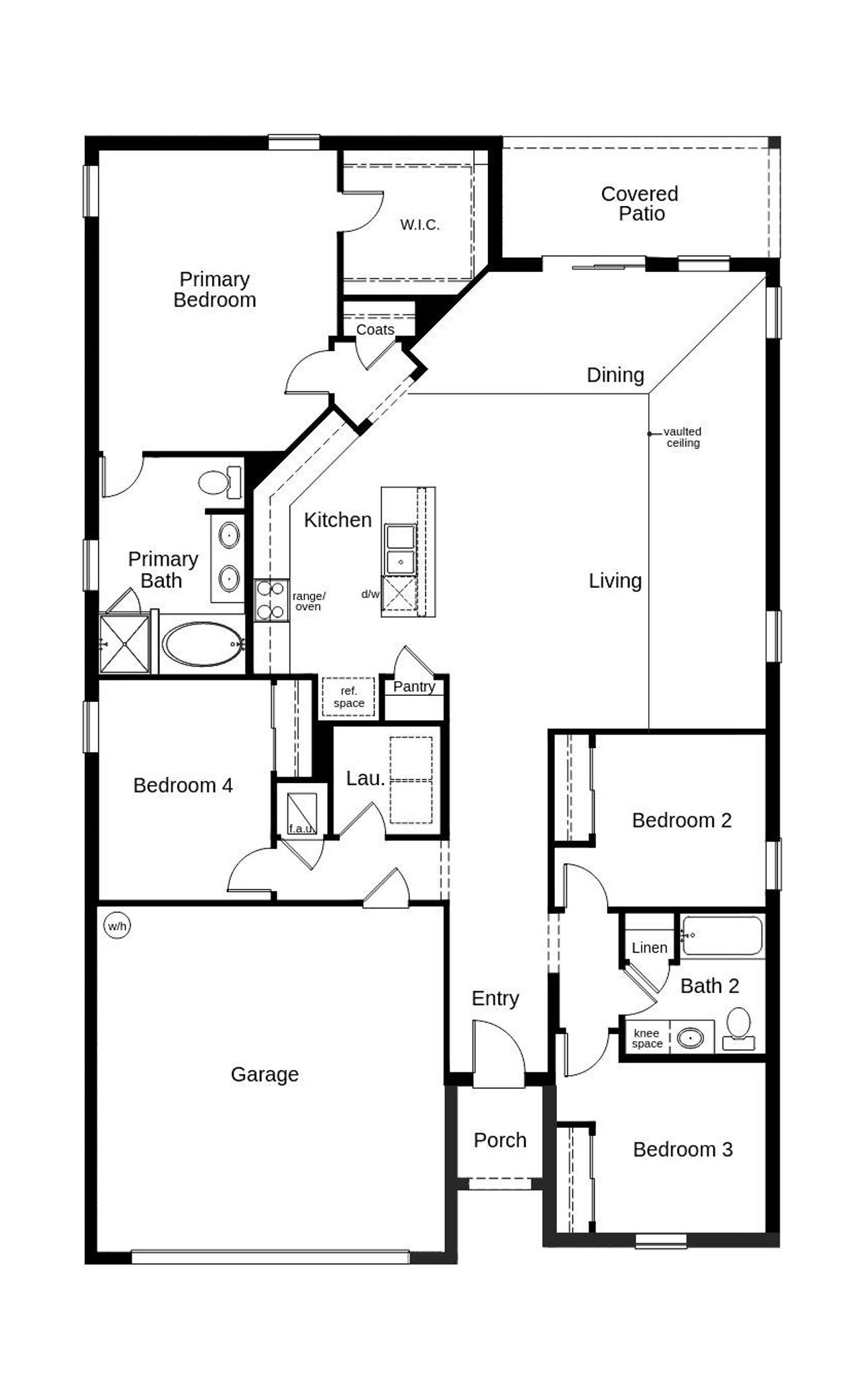 2D floor plan layout of this home in Hillside at Mount Dora, Mount Dora, FL (Image 2).