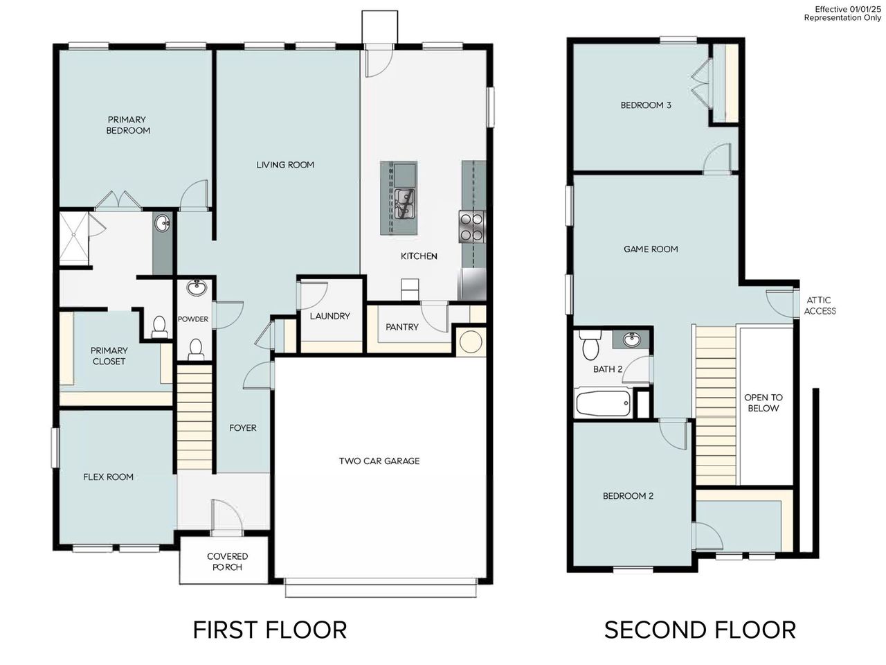 2D floor plan layout of this home in Cloverleaf, Austin, TX (Image 2).