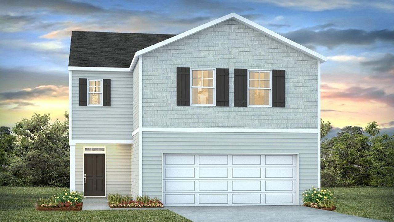 Representative exterior photo of a completed home built from the Elston by D.R. Horton in The Lakes at North Glynn, Brunswick, GA (Image 2).