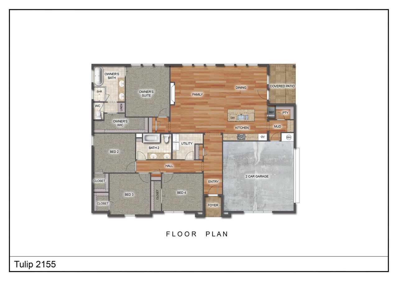 2D floor plan layout of this home in Stagecoach Crossing, Bridgeport, TX (Image 2).