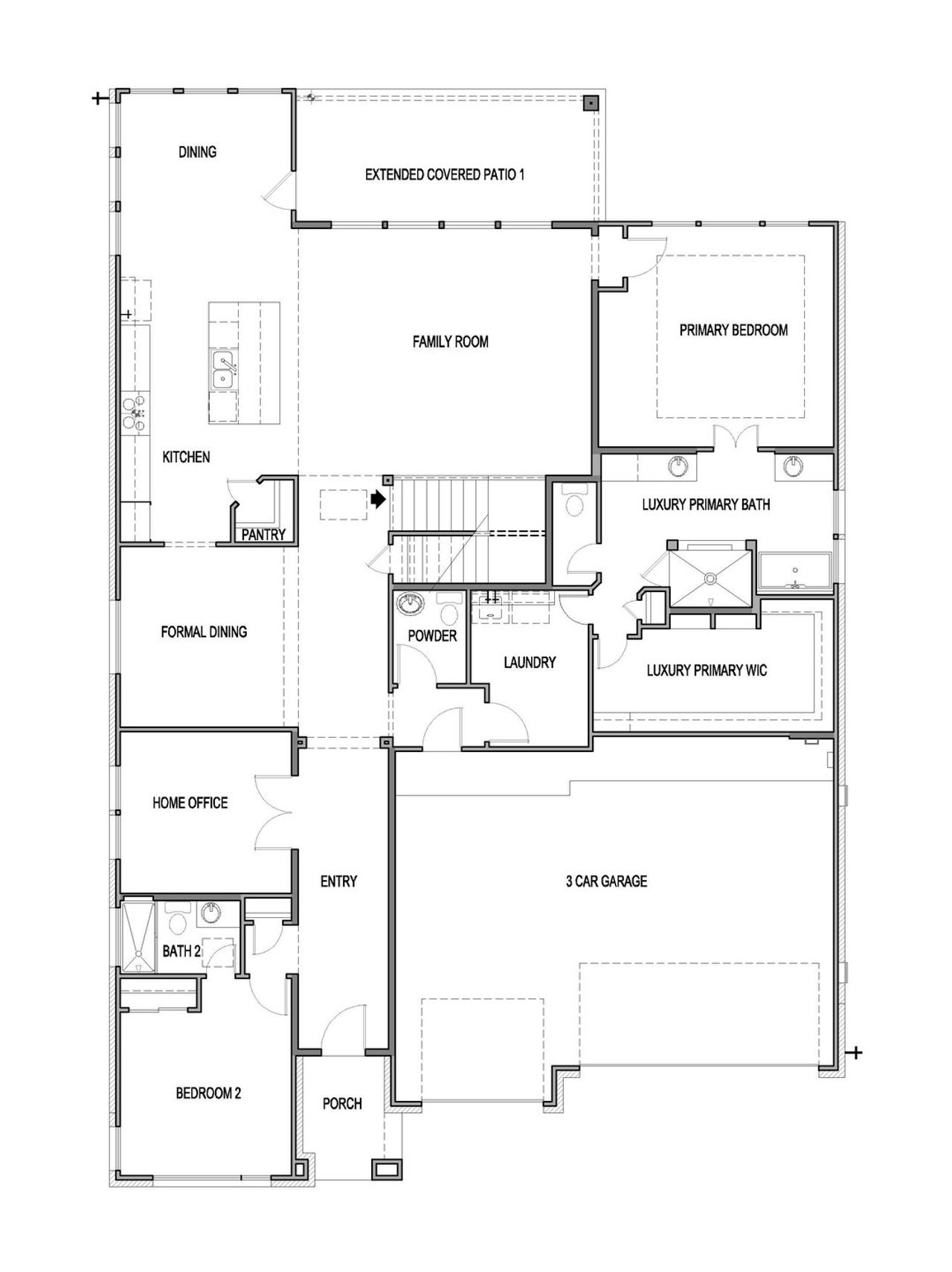 2D floor plan layout of this home in Blackhawk, Pflugerville, TX (Image 2).