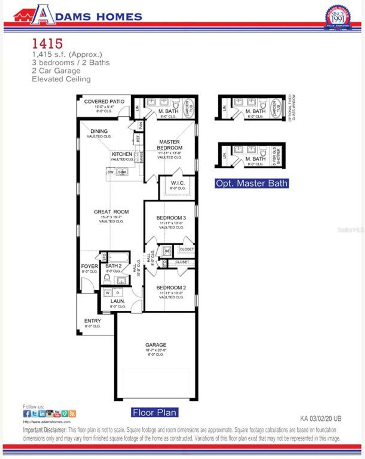 2D floor plan layout of this home in Highland Hills, Hudson, FL (Image 2).