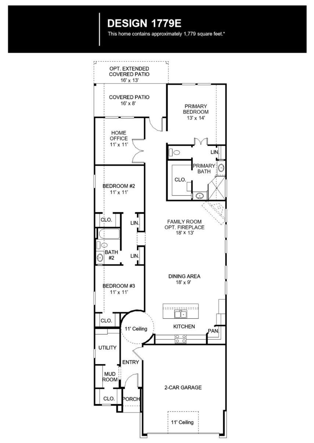 2D floor plan layout of this home in Easton Park, Austin, TX (Image 2).