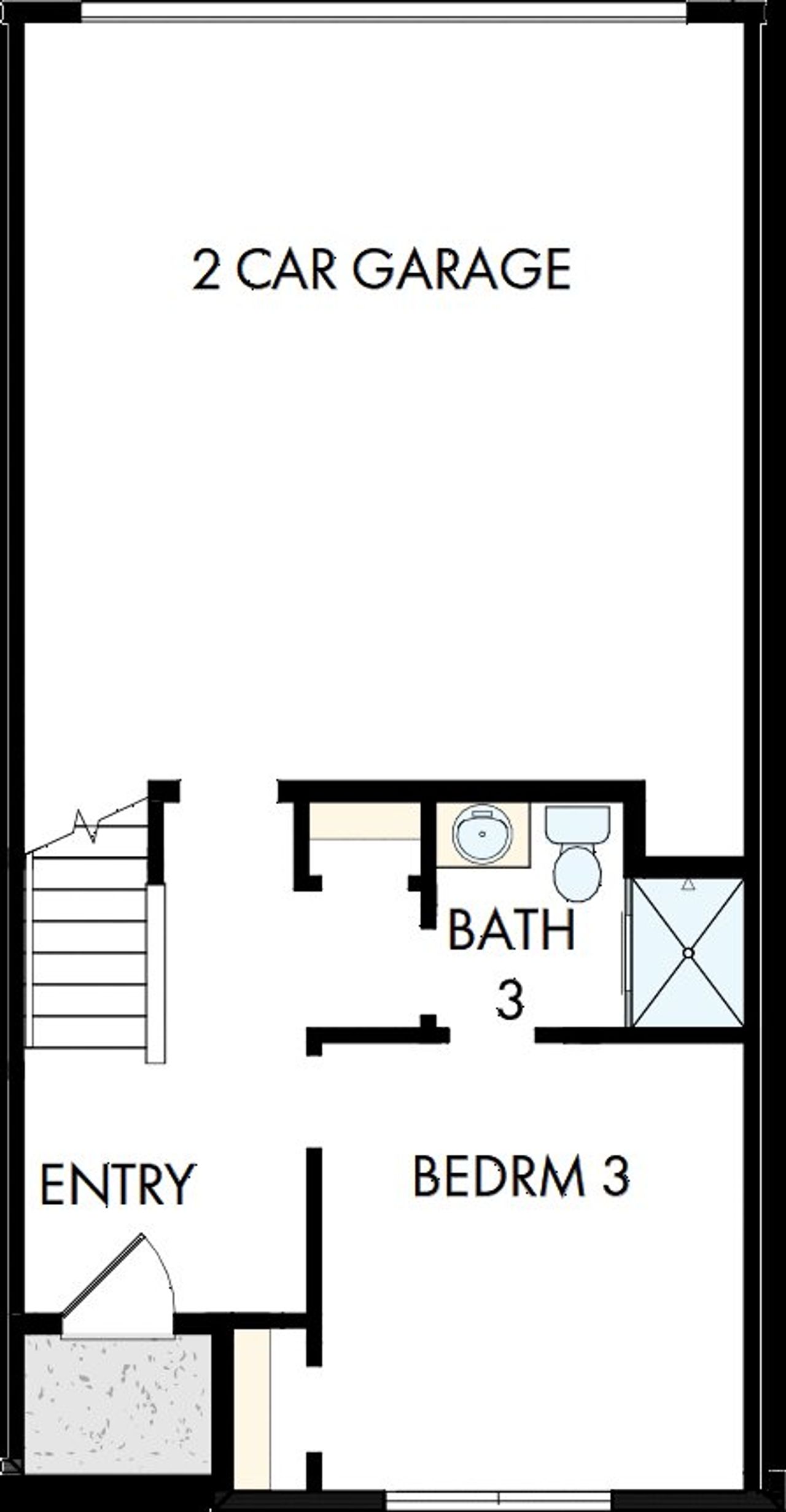 2D floor plan layout of this home in Central Living at Craig, Charlotte, NC (Image 2).