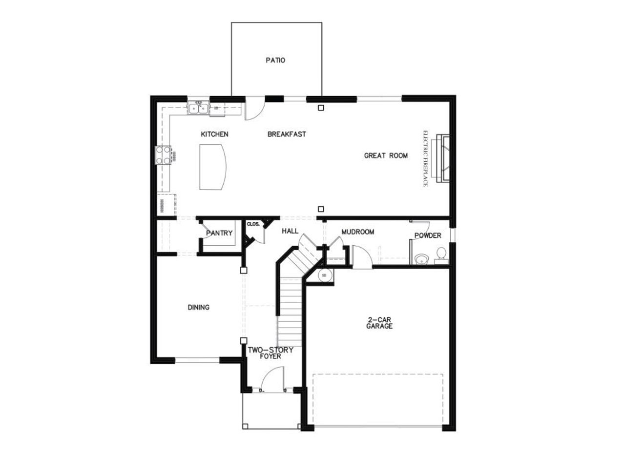 2D floor plan layout for the The Chadwick by Stephen Elliott Homes in River’s Station, Atlanta, GA (Image 2).