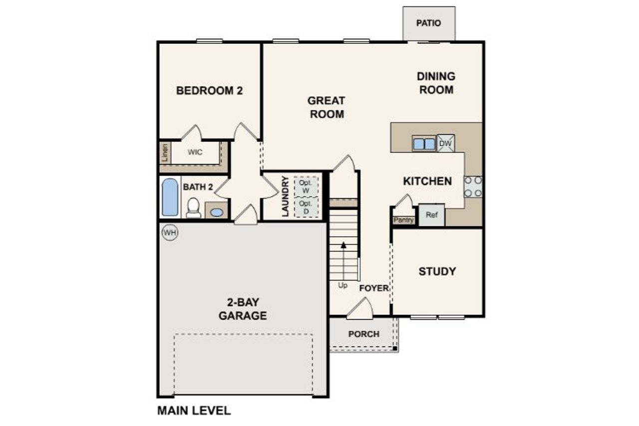 2D floor plan layout for the Gardner by Century Complete in Liberty Pointe, Villa Rica, GA (Image 2).