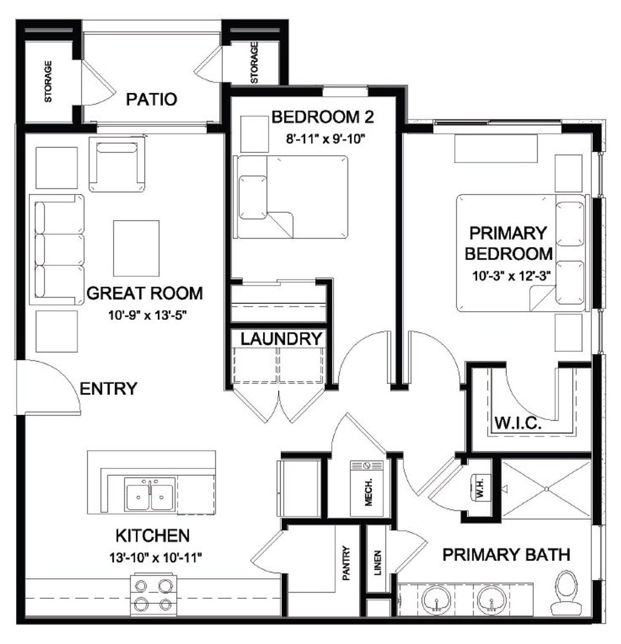 2D floor plan layout for the Summer by Lokal Homes in Lyric at RidgeGate, Lone Tree, CO (Image 2).