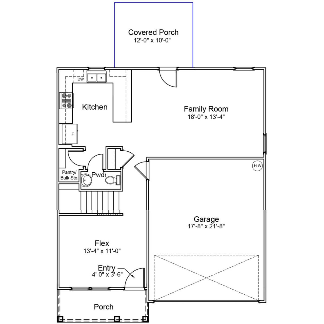 2D floor plan layout of this home in Creekside Ridge, Batesburg-Leesville, SC (Image 2).
