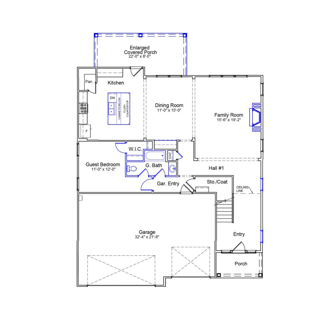 2D floor plan layout of this home in Pebble Branch, Chapin, SC (Image 2).