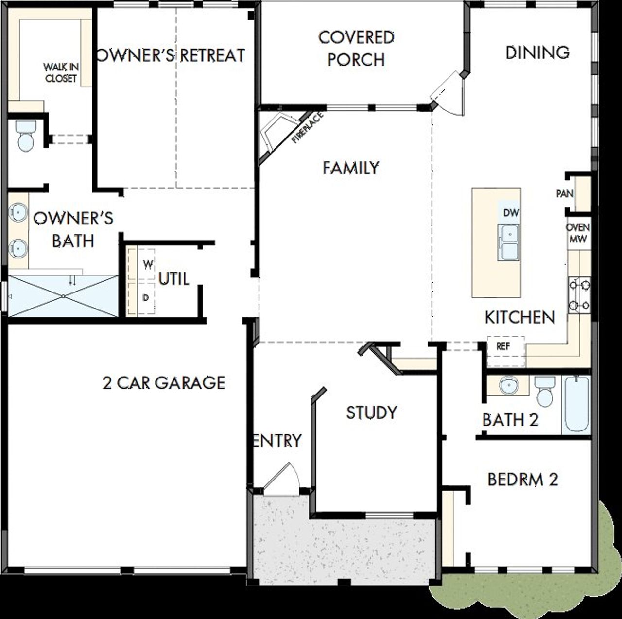 2D floor plan layout of this home in Elements at Viridian - Garden Series, Arlington, TX (Image 2).
