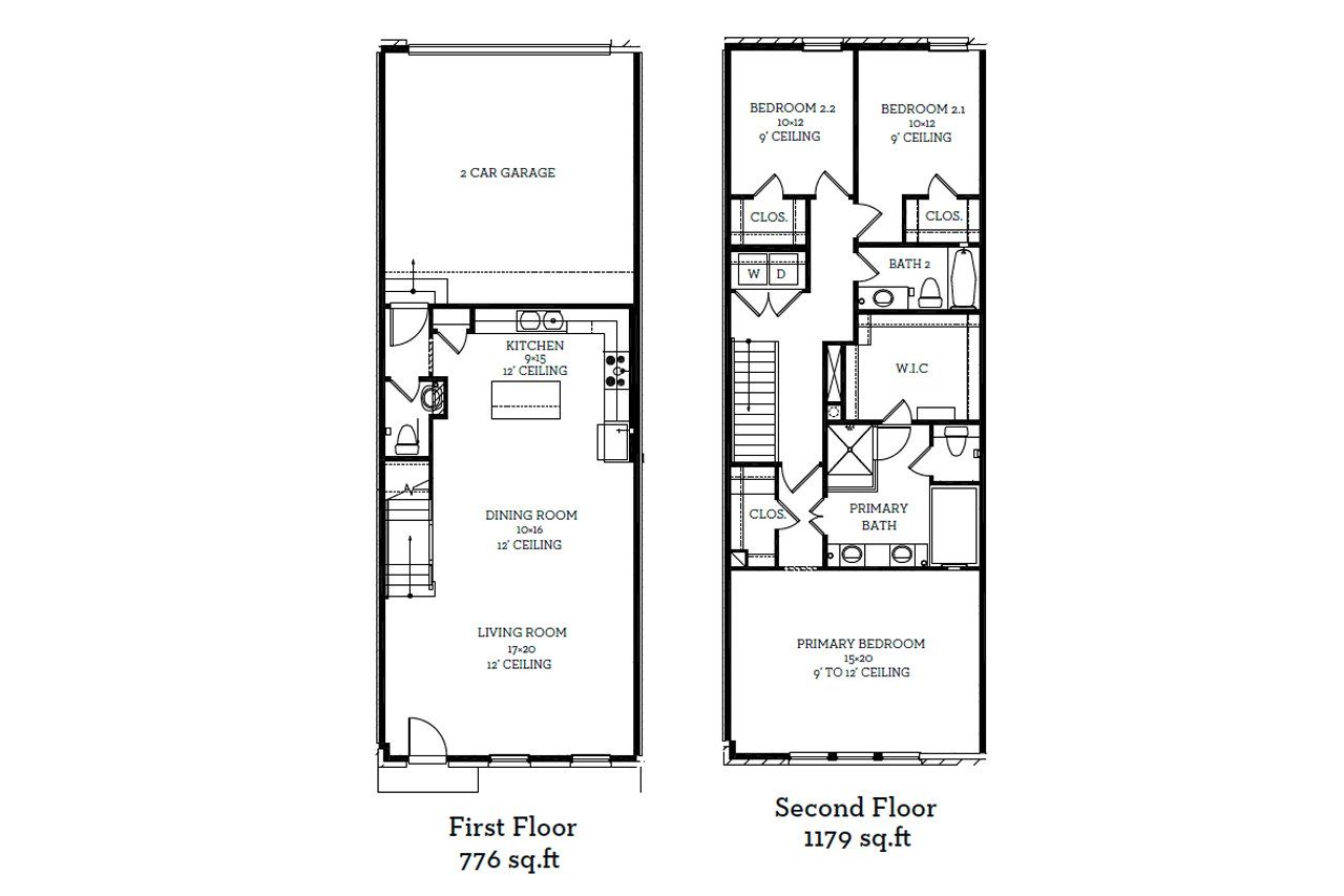 2D floor plan layout of this home in 1897 Townhomes at Downtown Plano, Plano, TX (Image 2).