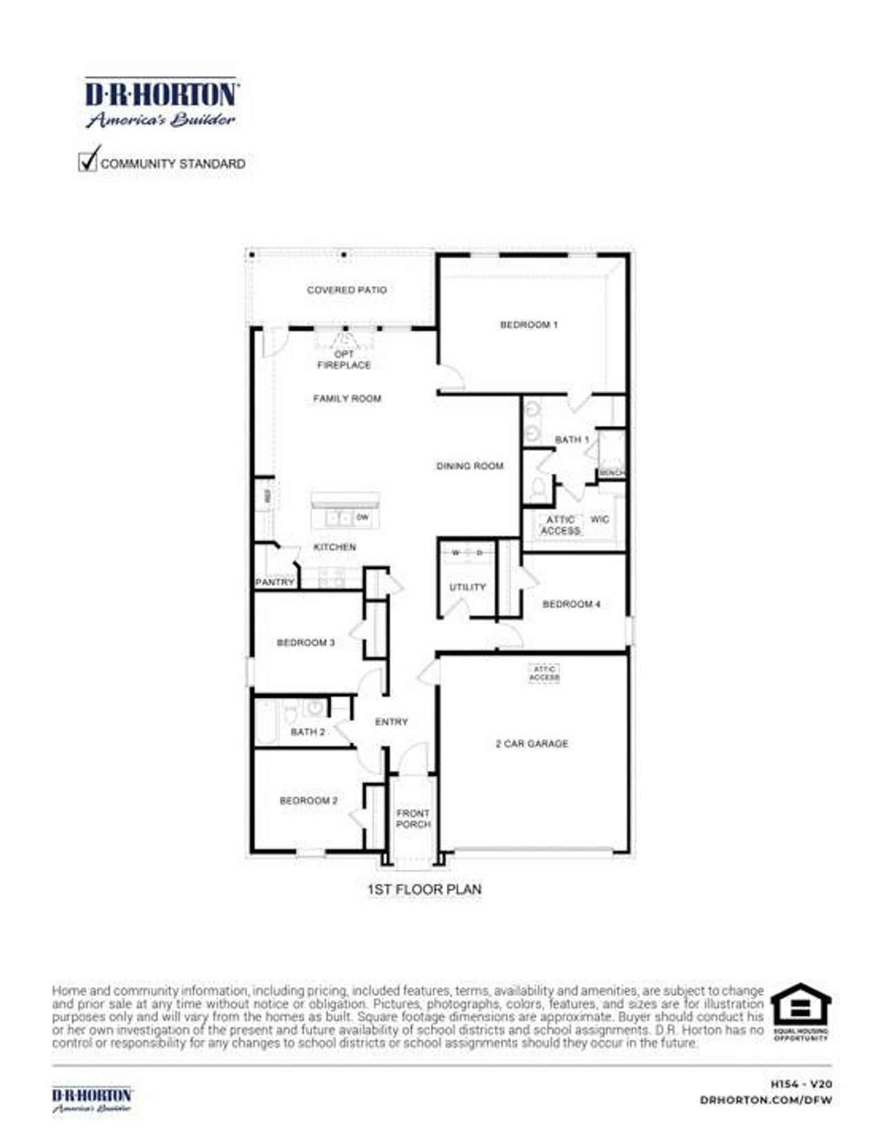 2D floor plan layout of this home in Woodcreek, Fate, TX (Image 2).