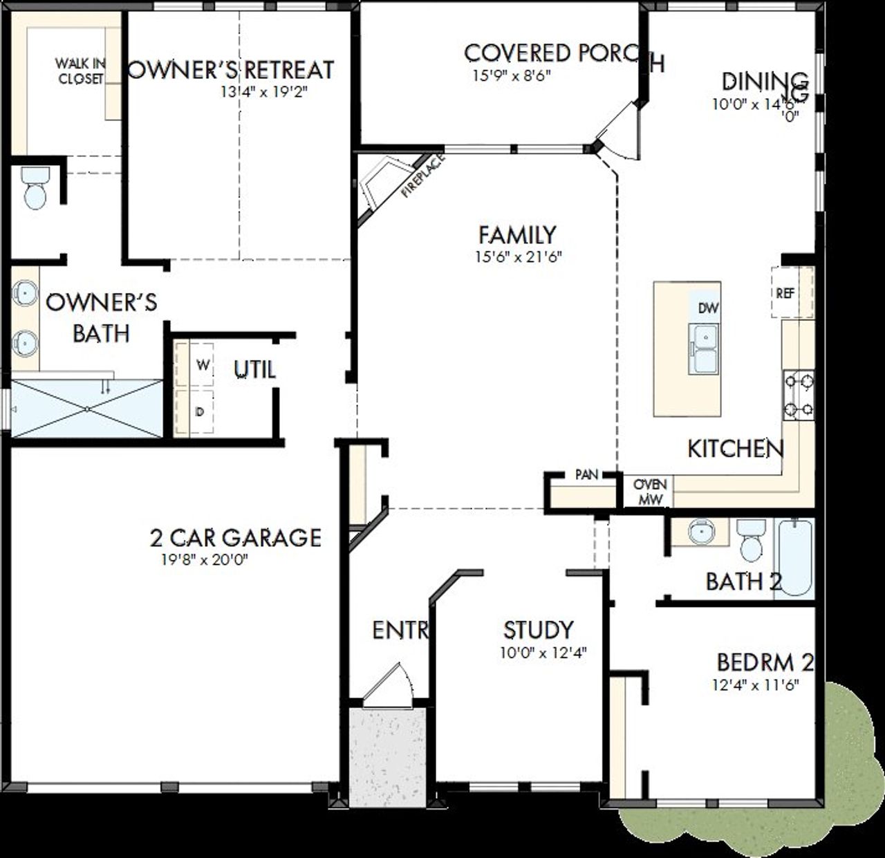 2D floor plan layout of this home in Elements at Viridian - Garden Series, Arlington, TX (Image 2). 2D floor plan layout of this home in Elements at Viridian - Garden Series, Arlington, TX (Image 2).