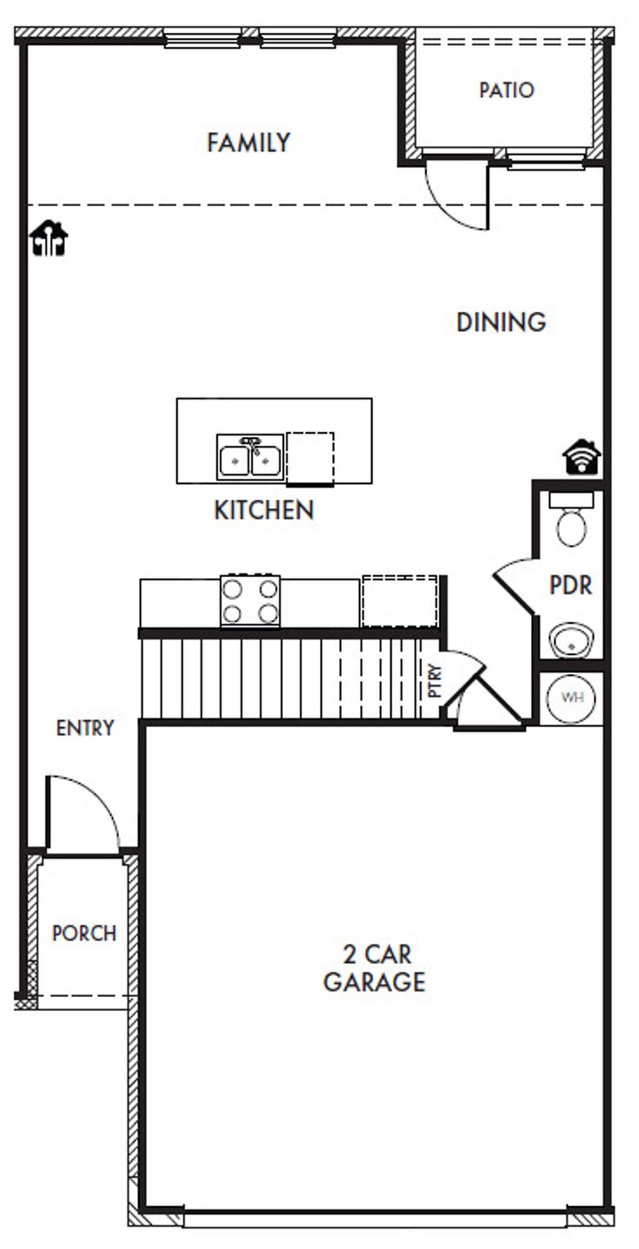 2D floor plan layout for the Amber by Impression Homes in Sereno Oaks, Dallas, TX (Image 2). 2D floor plan layout for the Amber by Impression Homes in Sereno Oaks, Dallas, TX (Image 2).