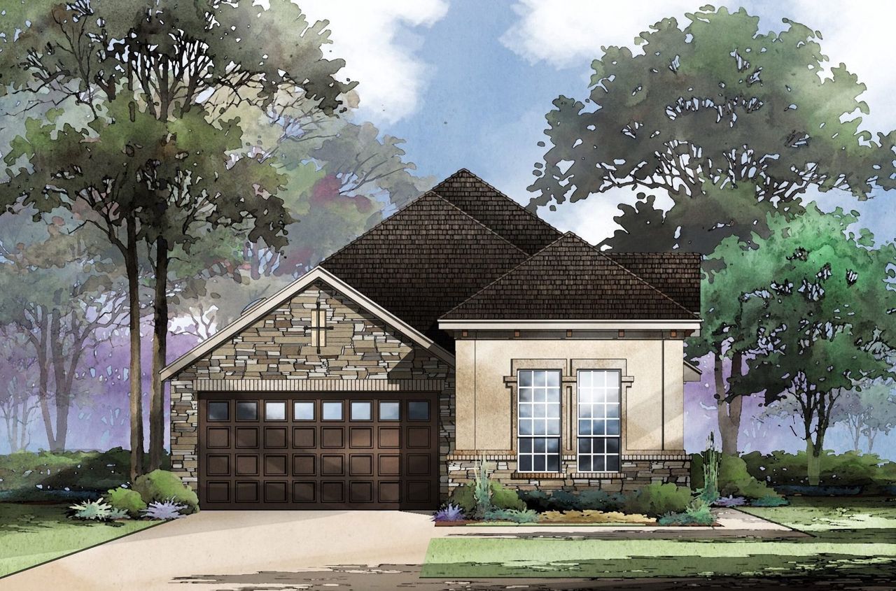 Representative exterior photo of a completed home built from the Stonehaven by Sitterle Homes in Willis Ranch, San Antonio, TX (Image 2). Representative exterior photo of a completed home built from the Stonehaven by Sitterle Homes in Willis Ranch, San Antonio, TX (Image 2).