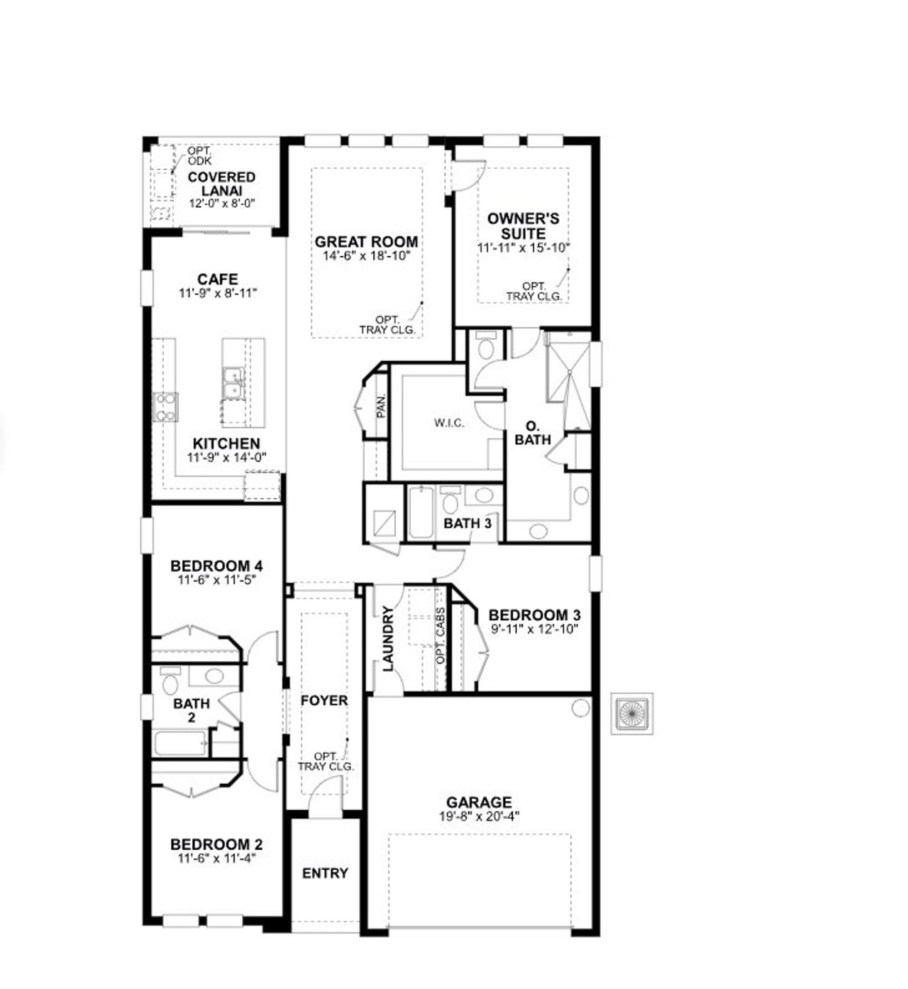 2D floor plan layout of this home in Sweetwater at Lakewood Ranch, Lakewood Ranch, FL (Image 2).