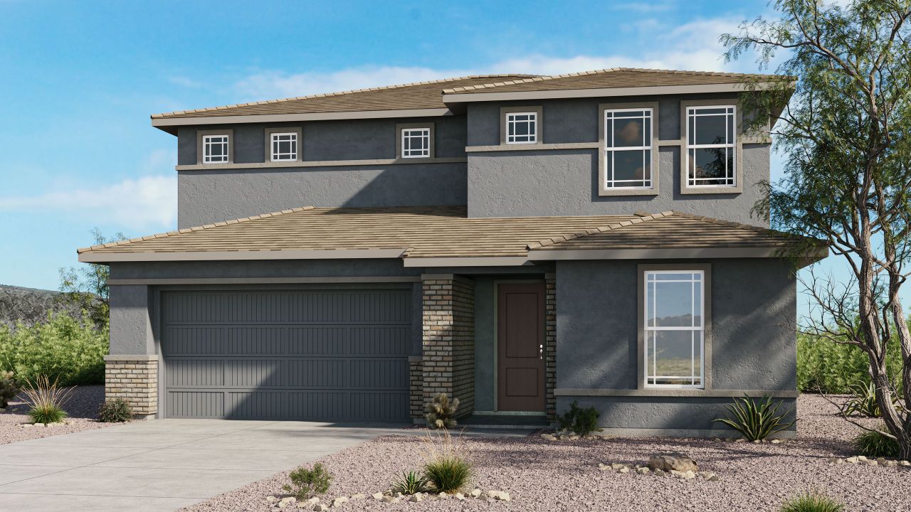 Representative exterior photo of a completed home built from the Legacy by Taylor Morrison in Saddleback, Peoria, AZ (Image 2). Representative exterior photo of a completed home built from the Legacy by Taylor Morrison in Saddleback, Peoria, AZ (Image 2).