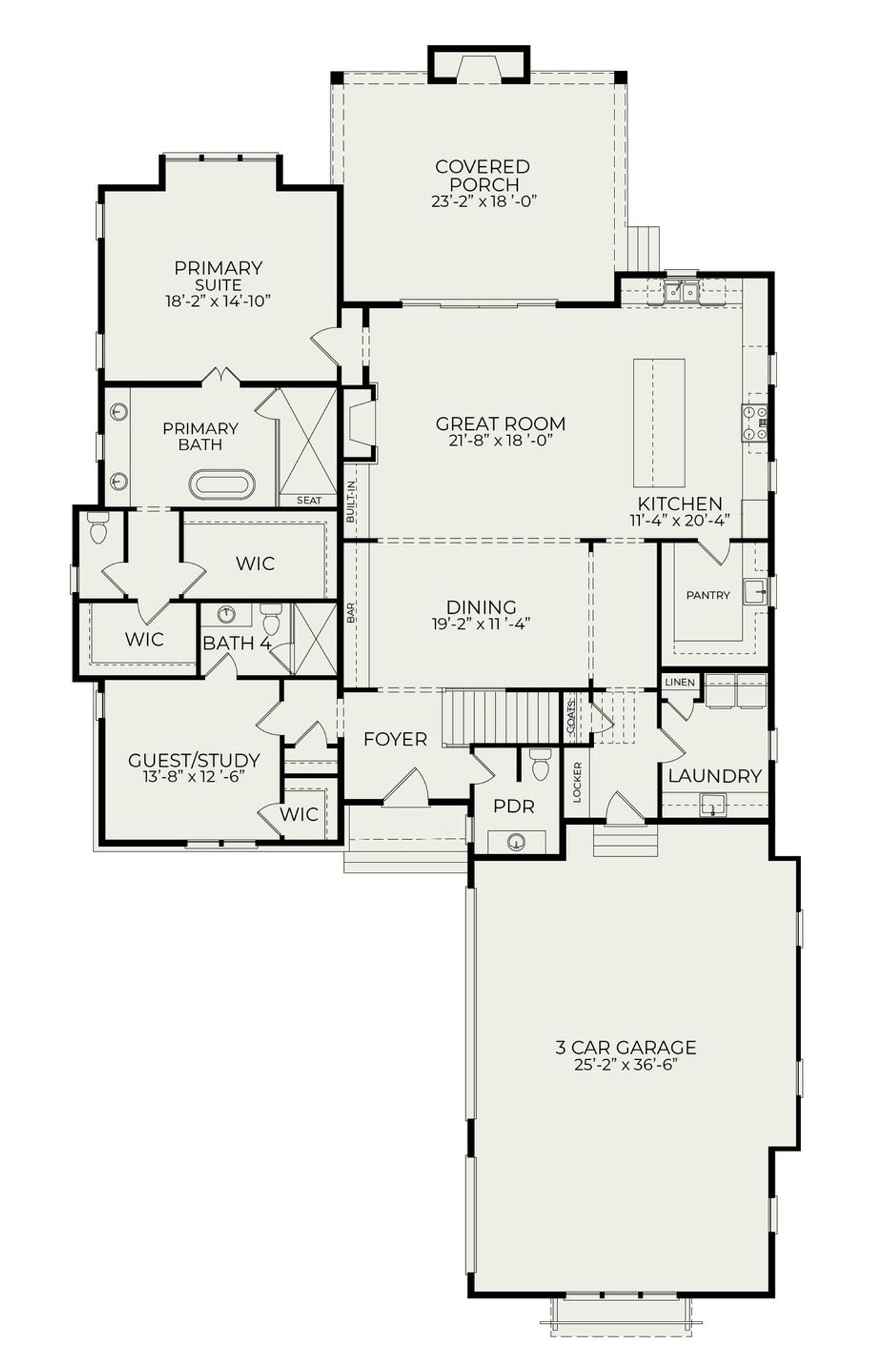 2D floor plan layout for the Catherine by Homes by Dickerson in Lowery Estates, Wake Forest, NC (Image 2).
