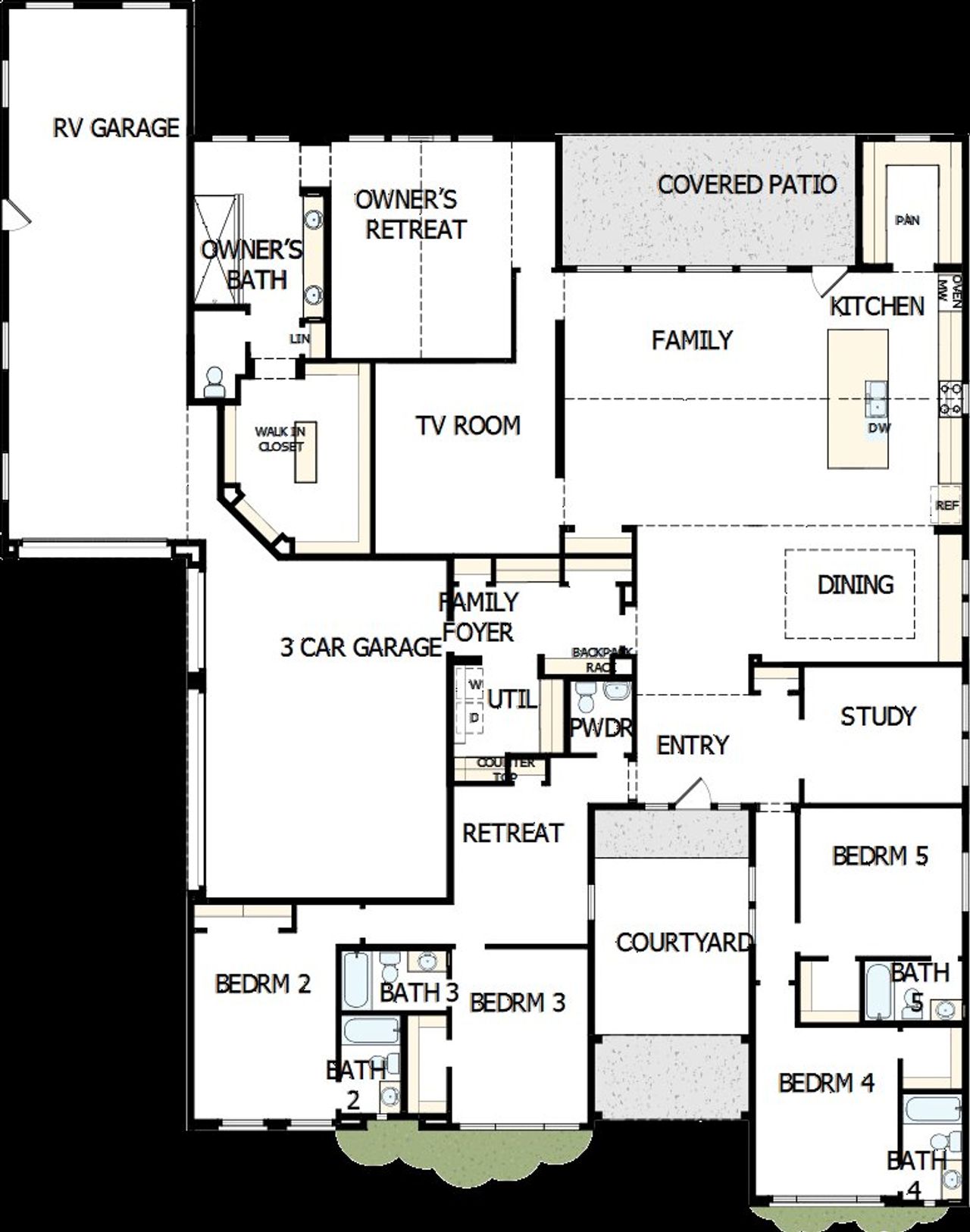 2D floor plan layout of this home in Tierra at Legado West, Queen Creek, AZ (Image 2).