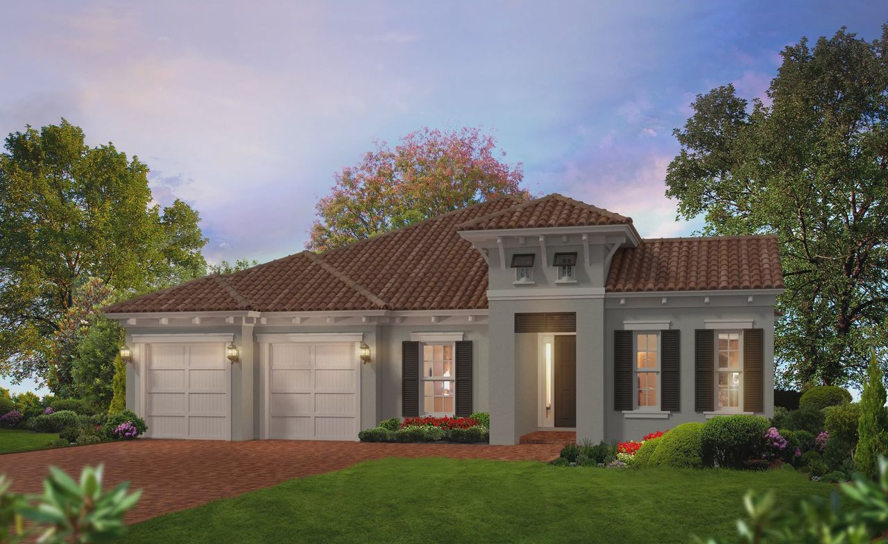 Representative exterior photo of a completed home built from the Davenport by ICI Homes in The Conservatory at Hammock Beach, Palm Coast, FL (Image 2).