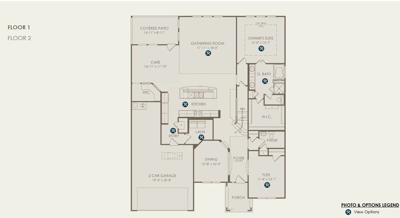 2D floor plan layout of this home in Davis Ranch, San Antonio, TX (Image 2).