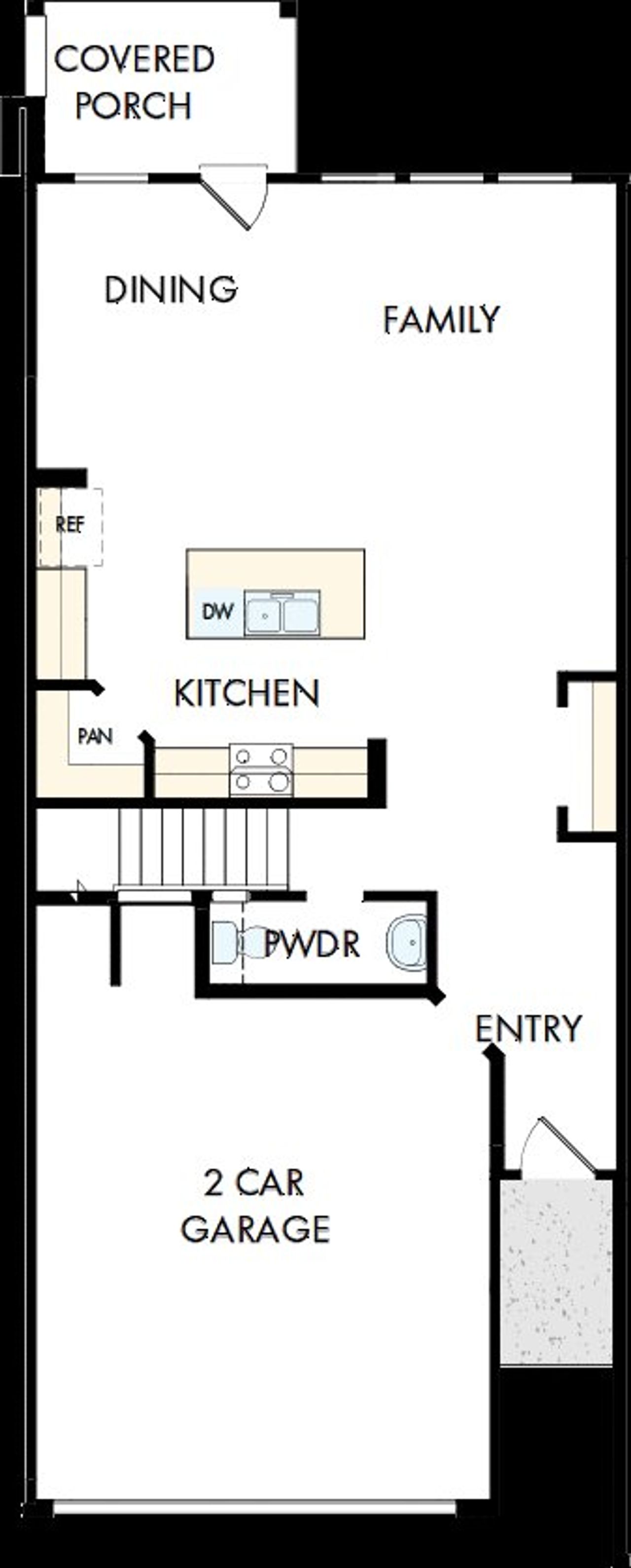 2D floor plan layout of this home in Westview Towns, Waxhaw, NC (Image 2).
