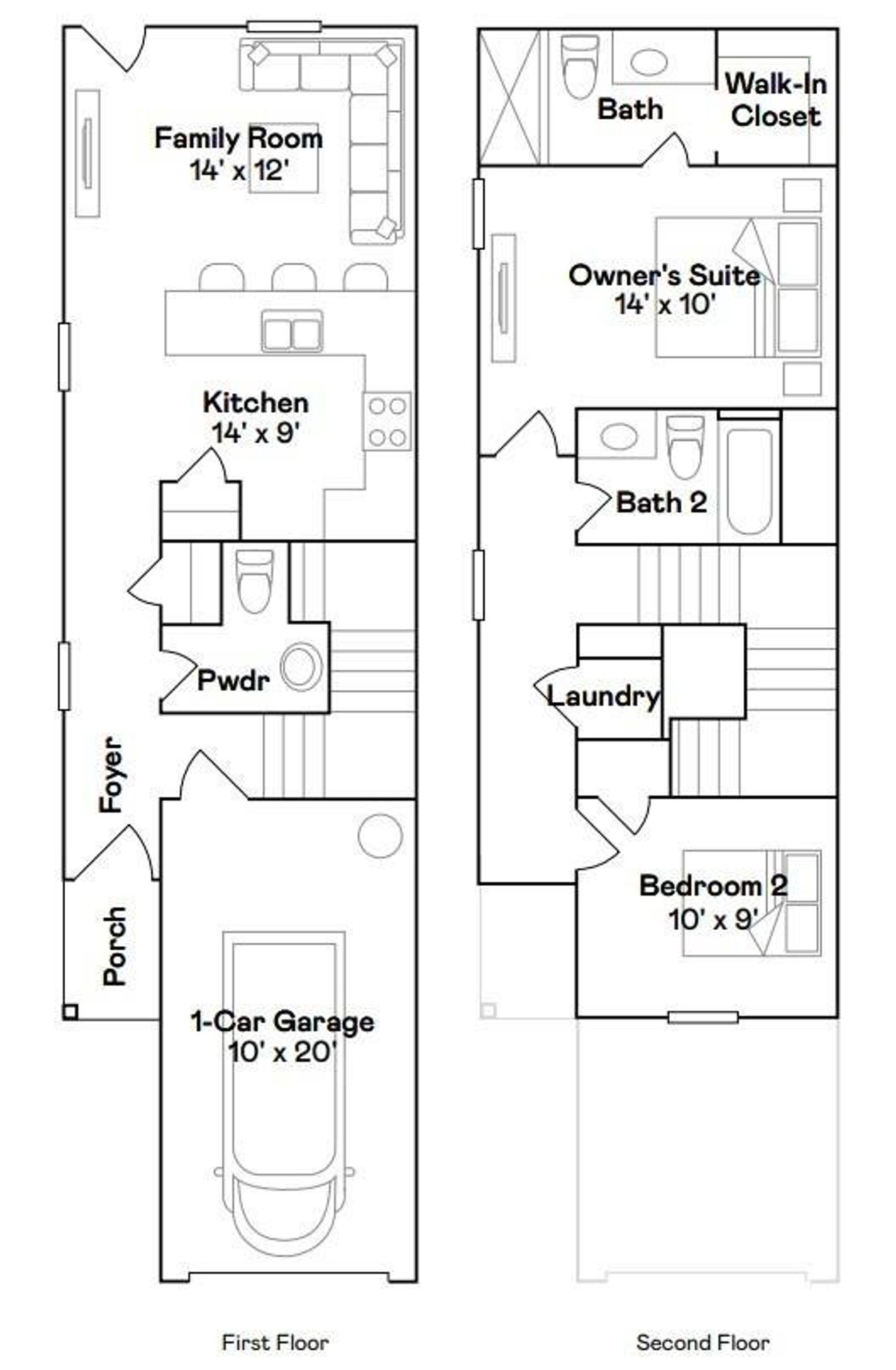 2D floor plan layout of this home in Sila: Wellton Collection, Huffman, TX (Image 2).