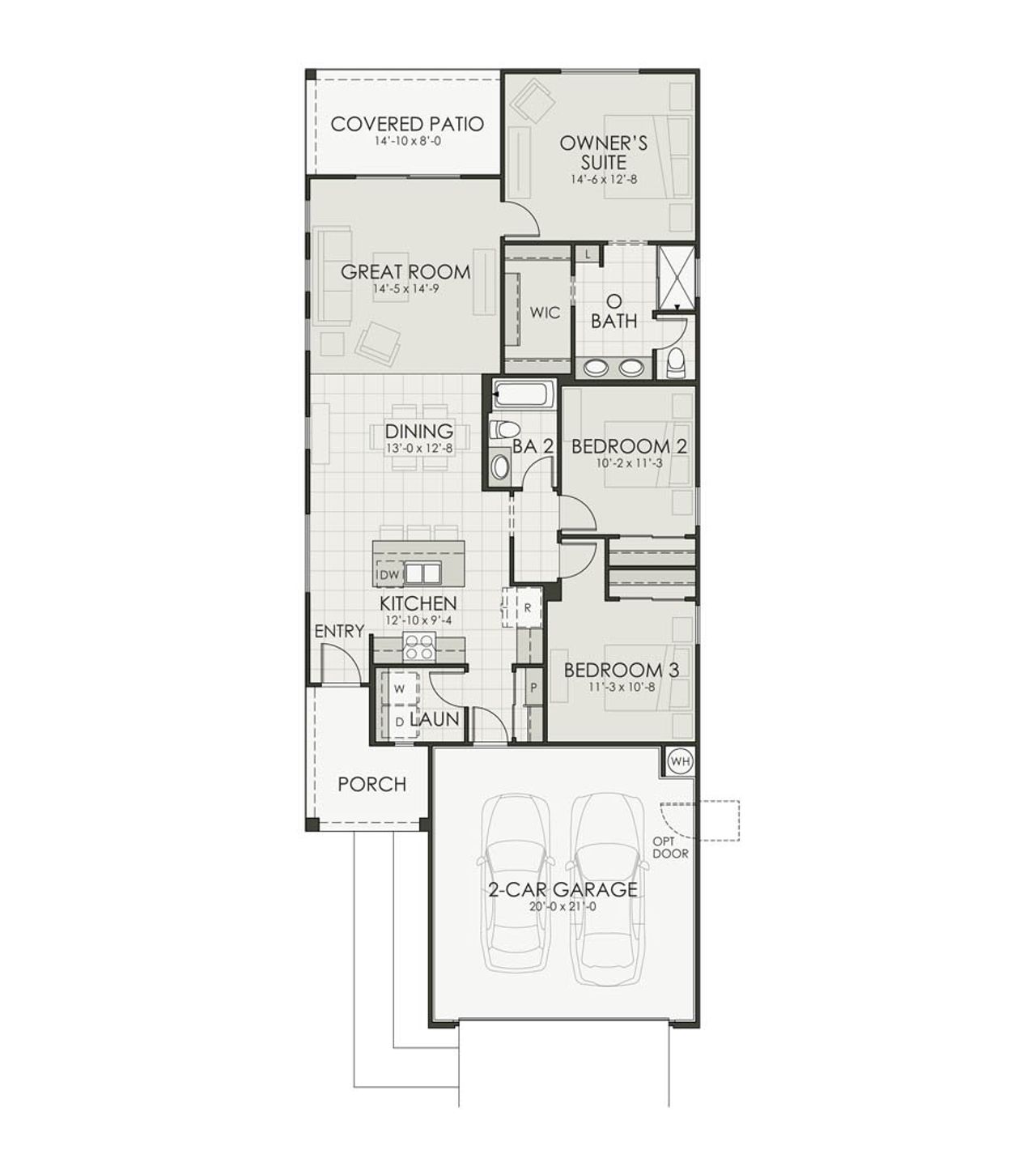 2D floor plan layout of this home in Beacon Hill at Marley Park, Surprise, AZ (Image 2).