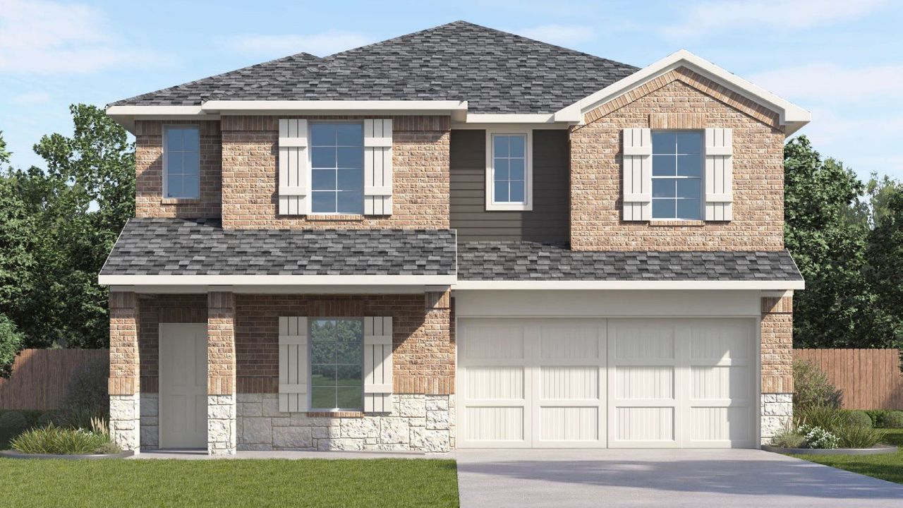 Representative exterior photo of a completed home built from the Sterling by D.R. Horton in Emberly, Beasley, TX (Image 2).